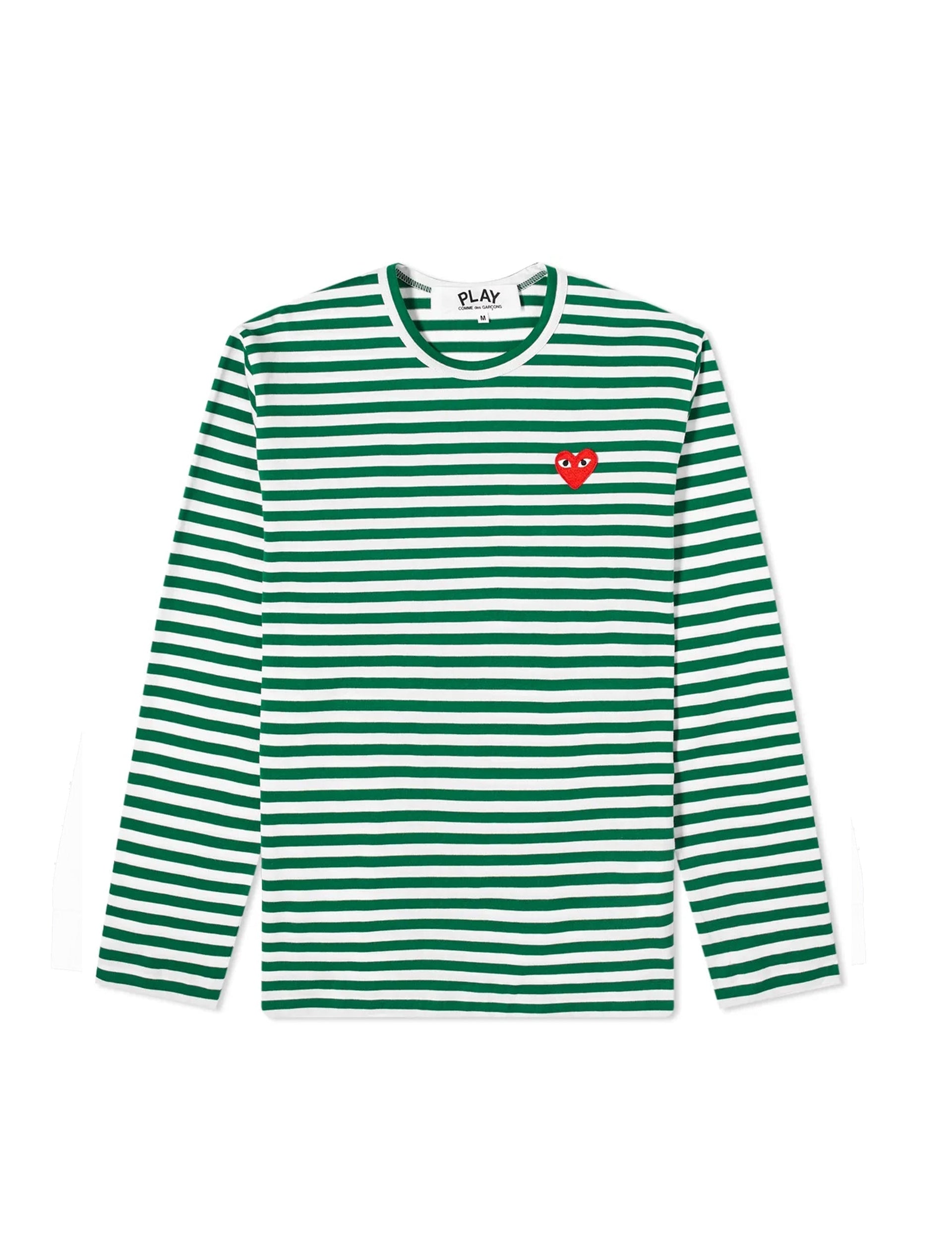 COMME DES GARÇONS PLAY MEN GREEN STRIPES