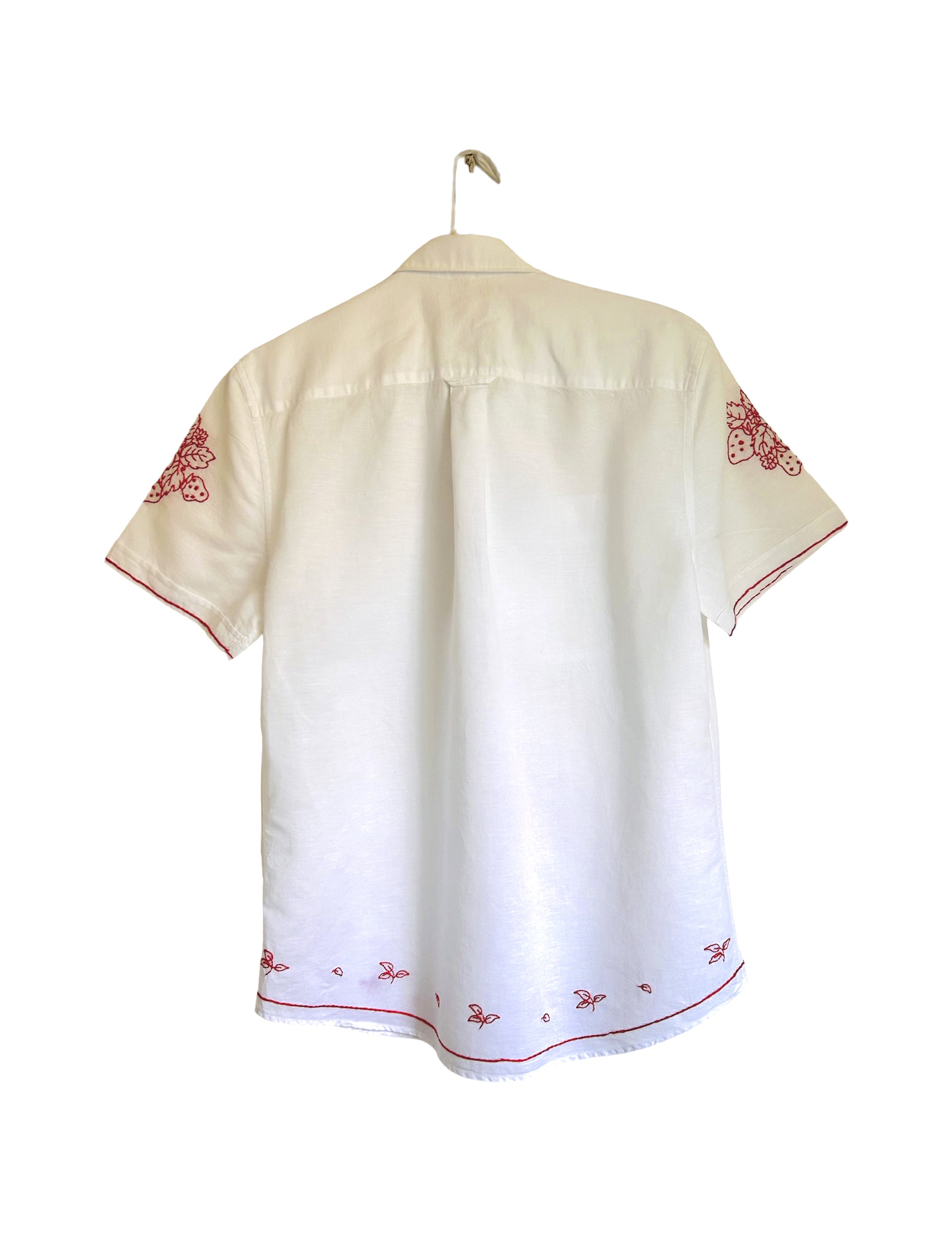 STUDIO PURAS HAND-EMBROIDERED WHITE COTTON SHIRT
