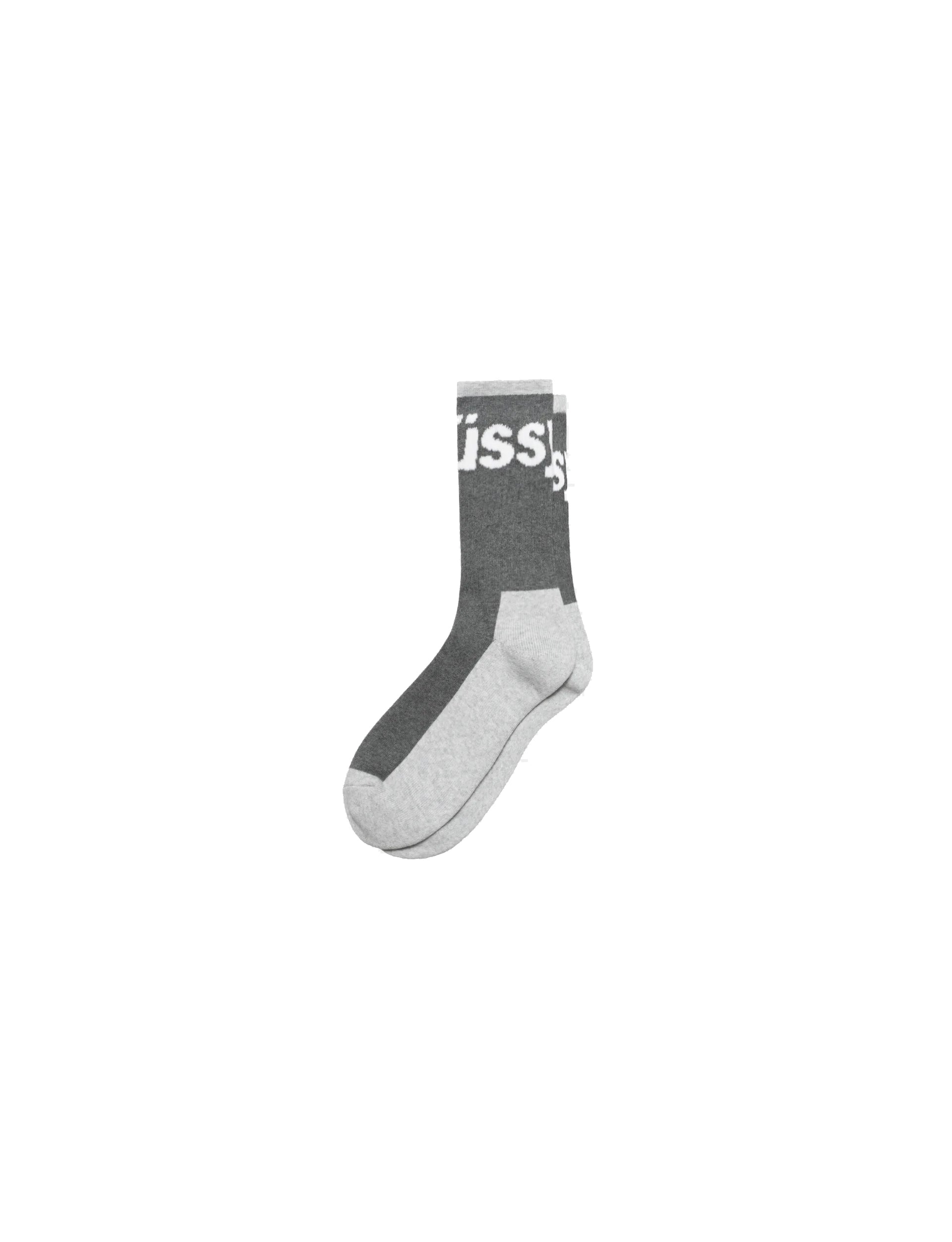 STÜSSY LOGO JACQUARD TRAIL SOCKS CHARCOAL