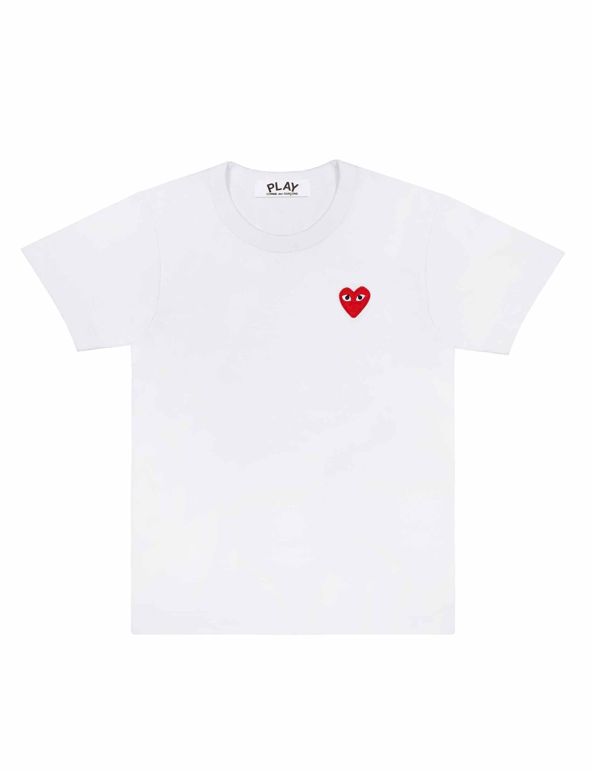 COMME DES GARCONS PLAY BASIC LOGO TEE WHITE