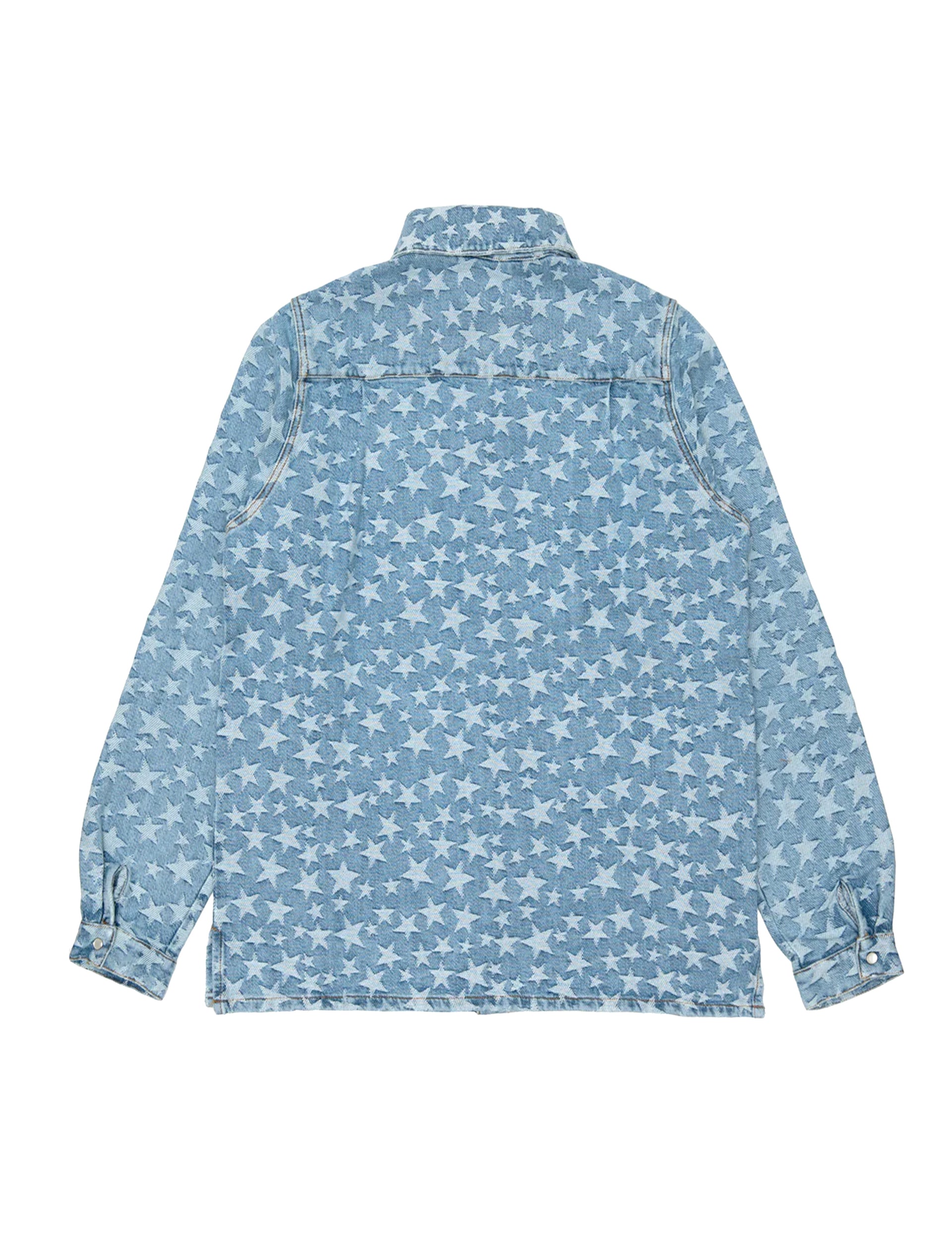 ERL UNISEX DENIM JACQUARD OVERSHIRT WOVEN