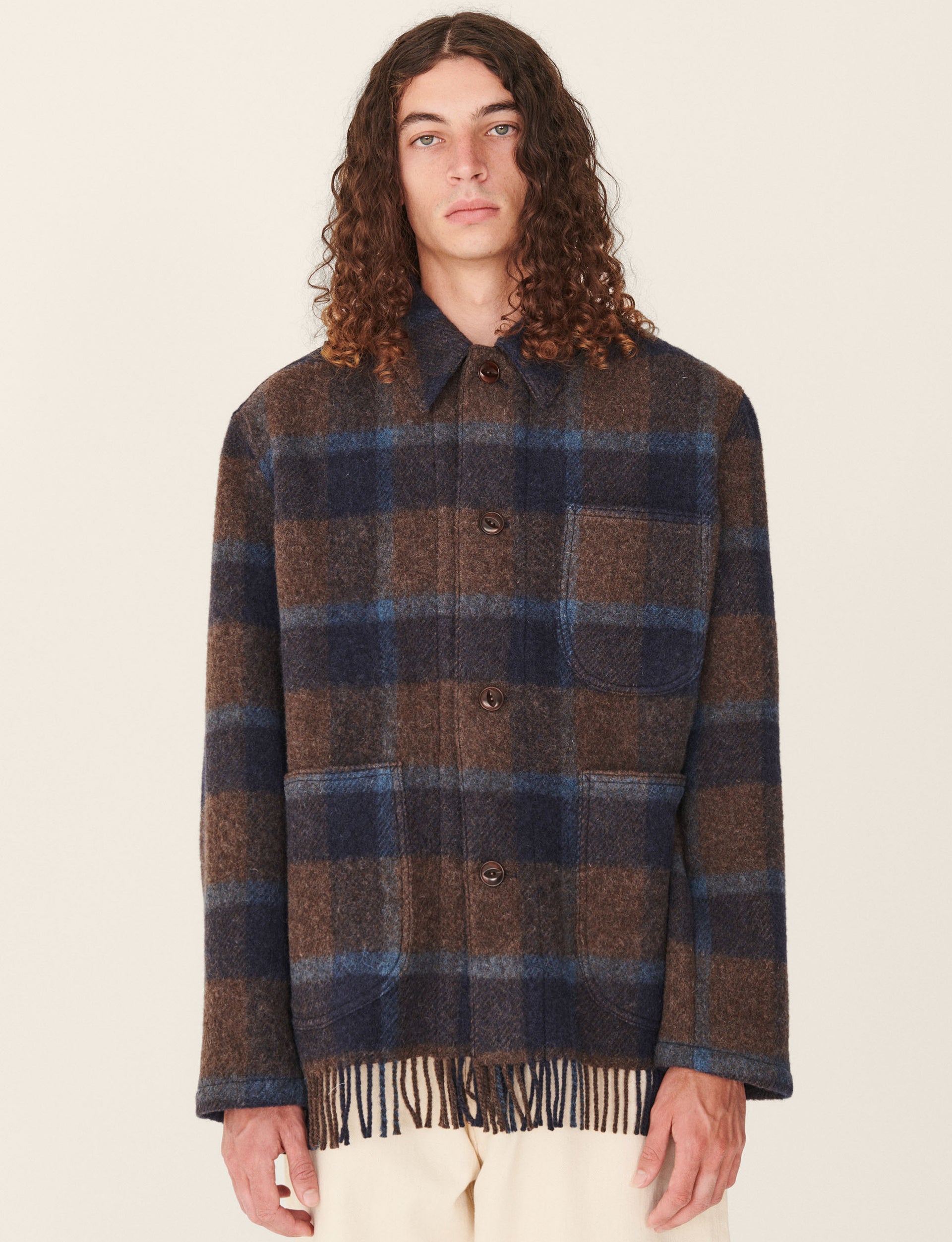 YMC LABOUR CHORE FRINGE JACKET BROWN MULTI