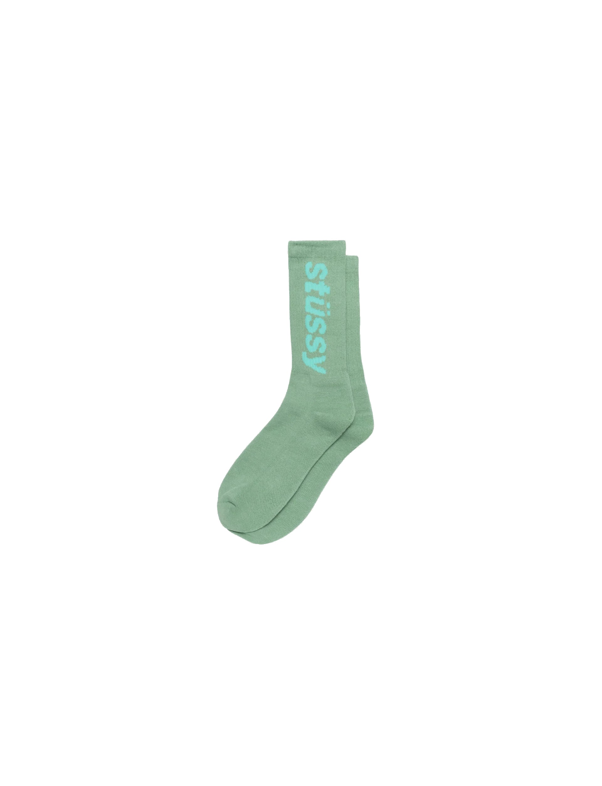 STÜSSY HELVETICA CREW SOCKS PISTACHIO
