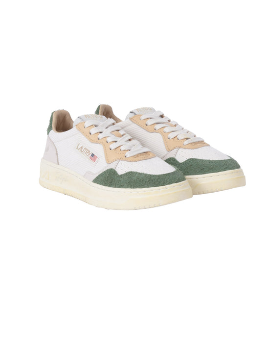 AUTRY 01 LOW MAN STAPLE WHT/GRN/ORNG