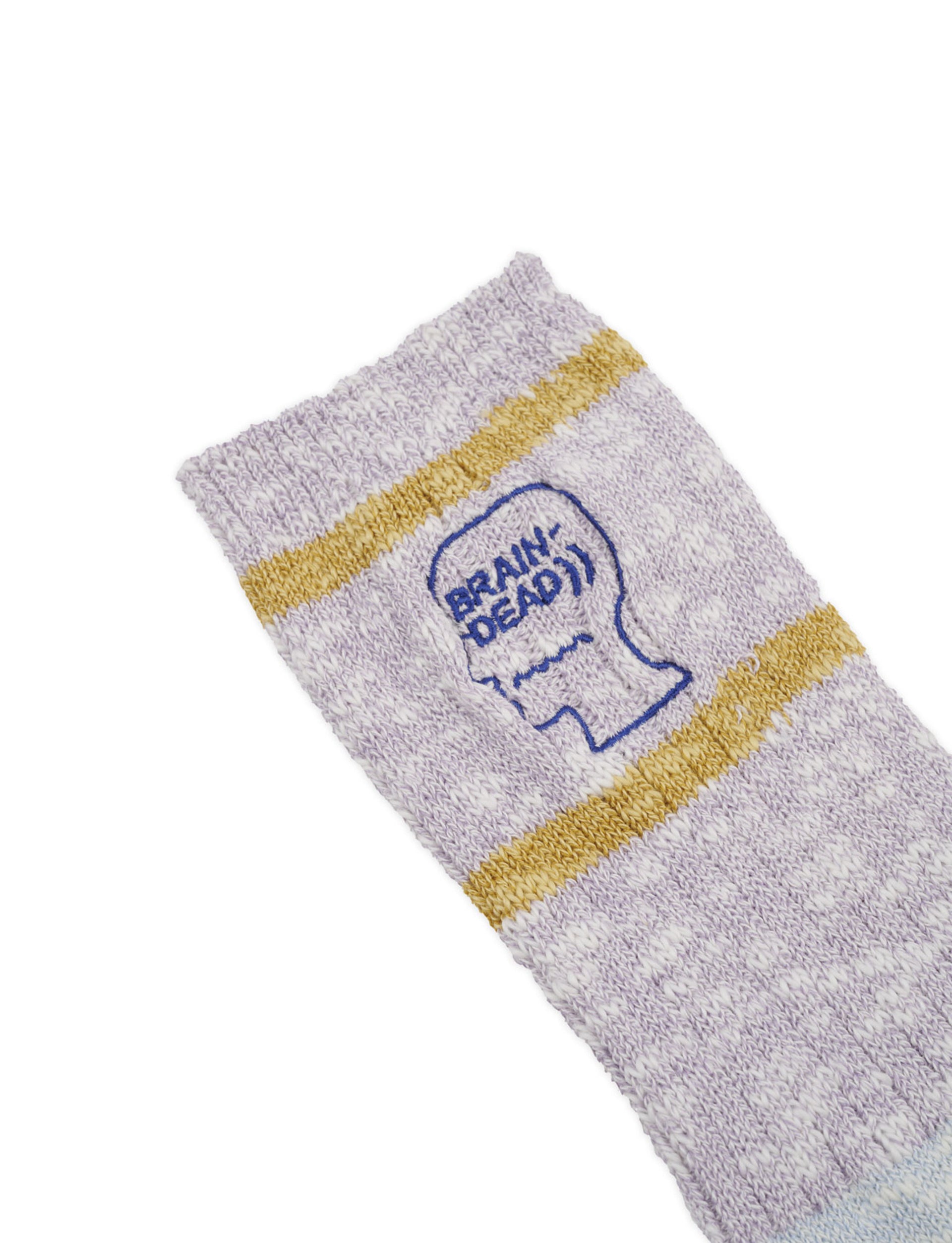 BRAIN DEAD SLUB 2 STRIPES CREW SOCK - LIGHT BLUE