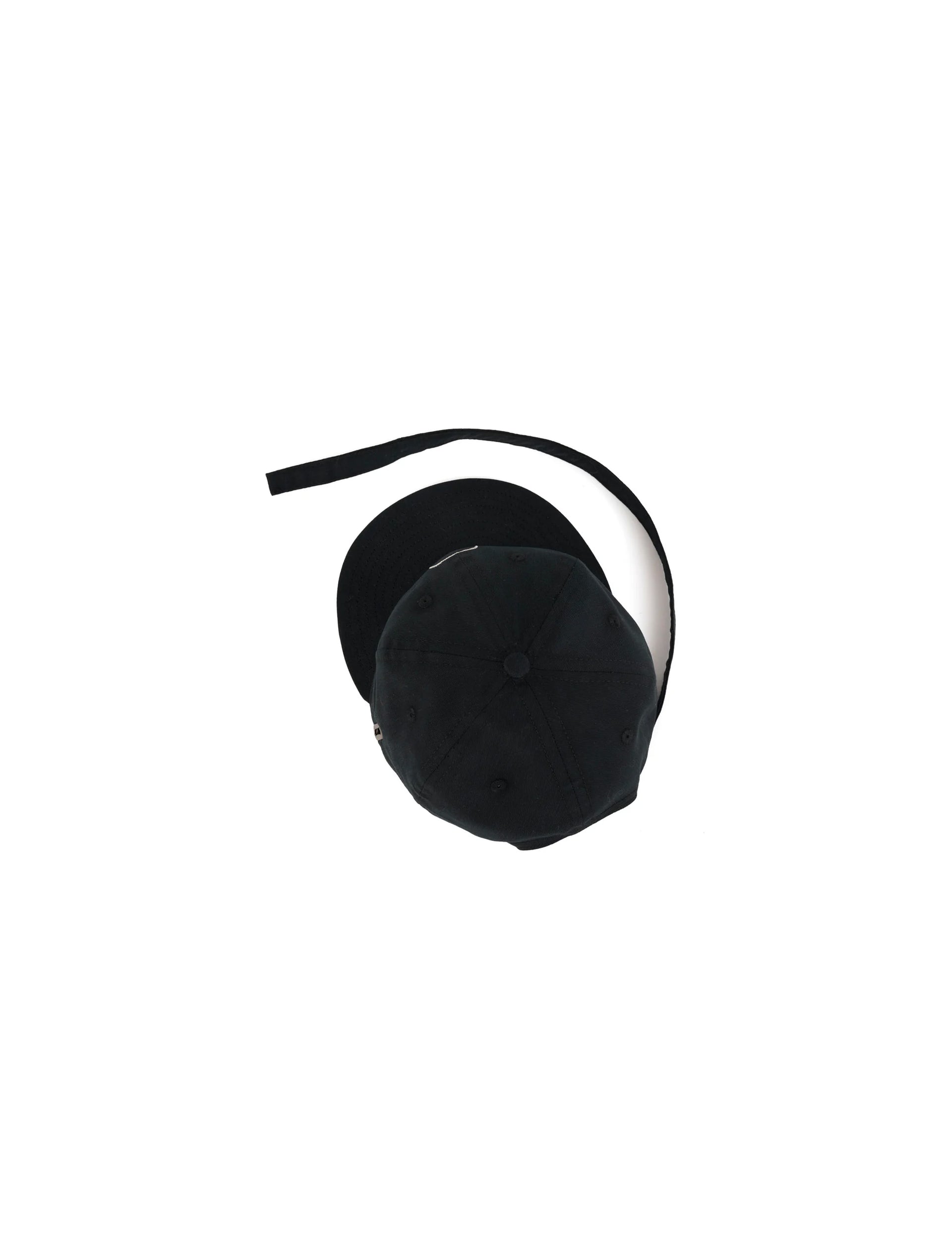 Brain Dead Extended Strap 6 Panel Logohead Hat - Black