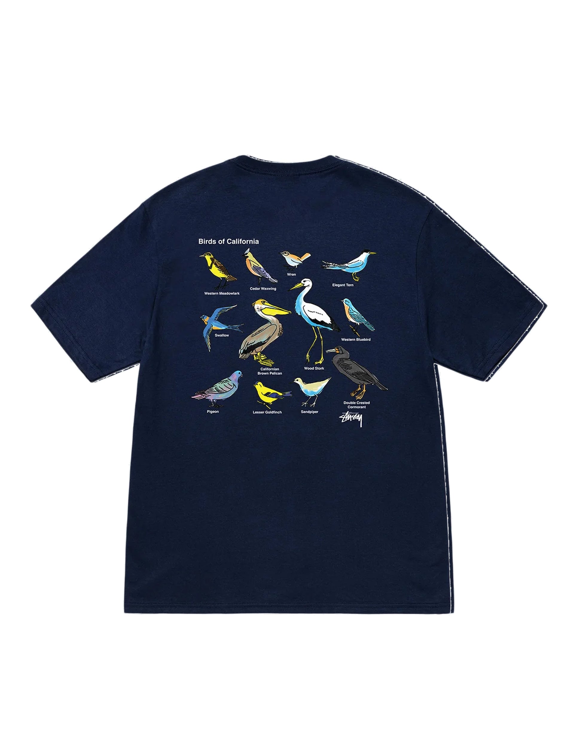 STÜSSY CALIFORNIA BIRDS TEE NAVY