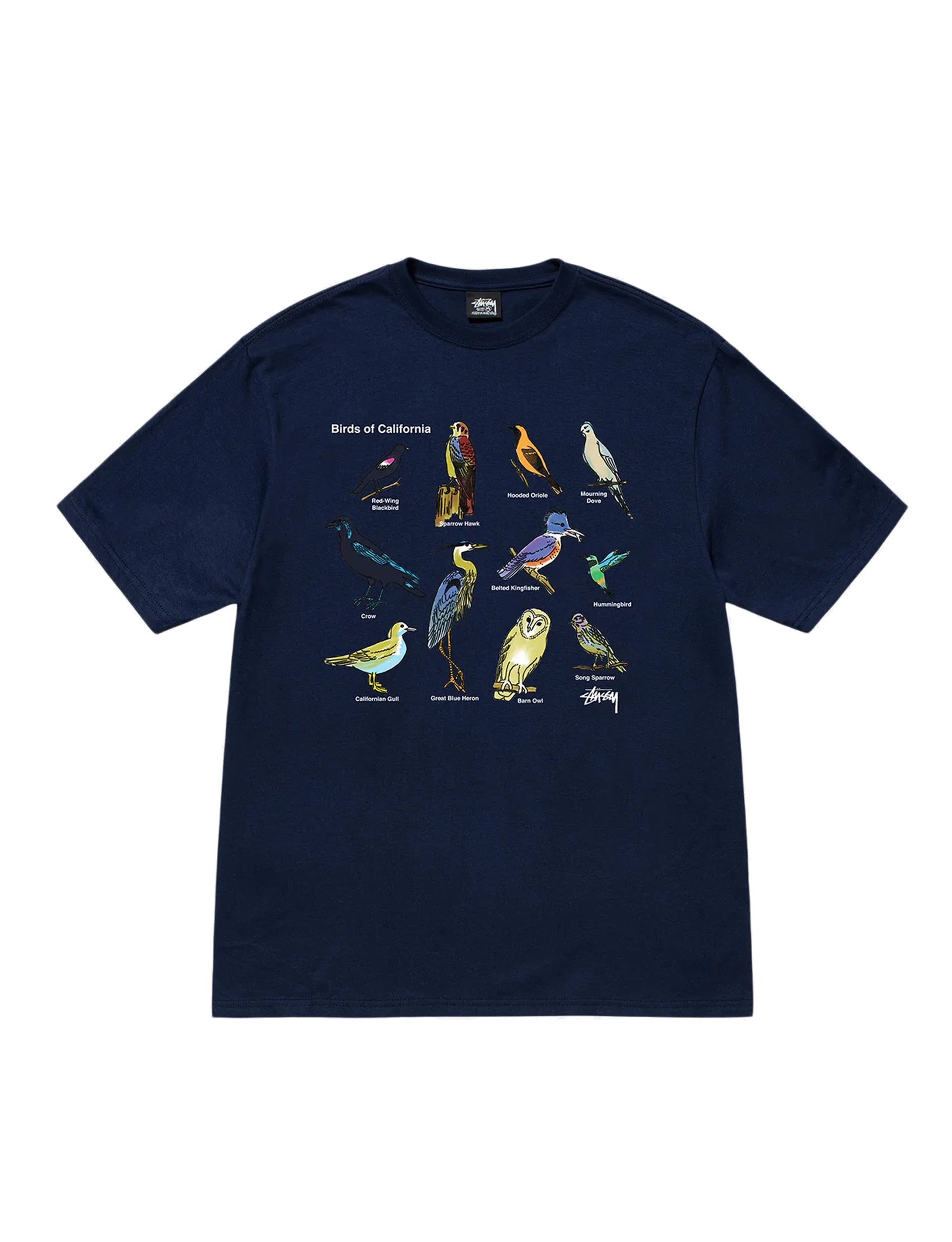 STÜSSY CALIFORNIA BIRDS TEE NAVY
