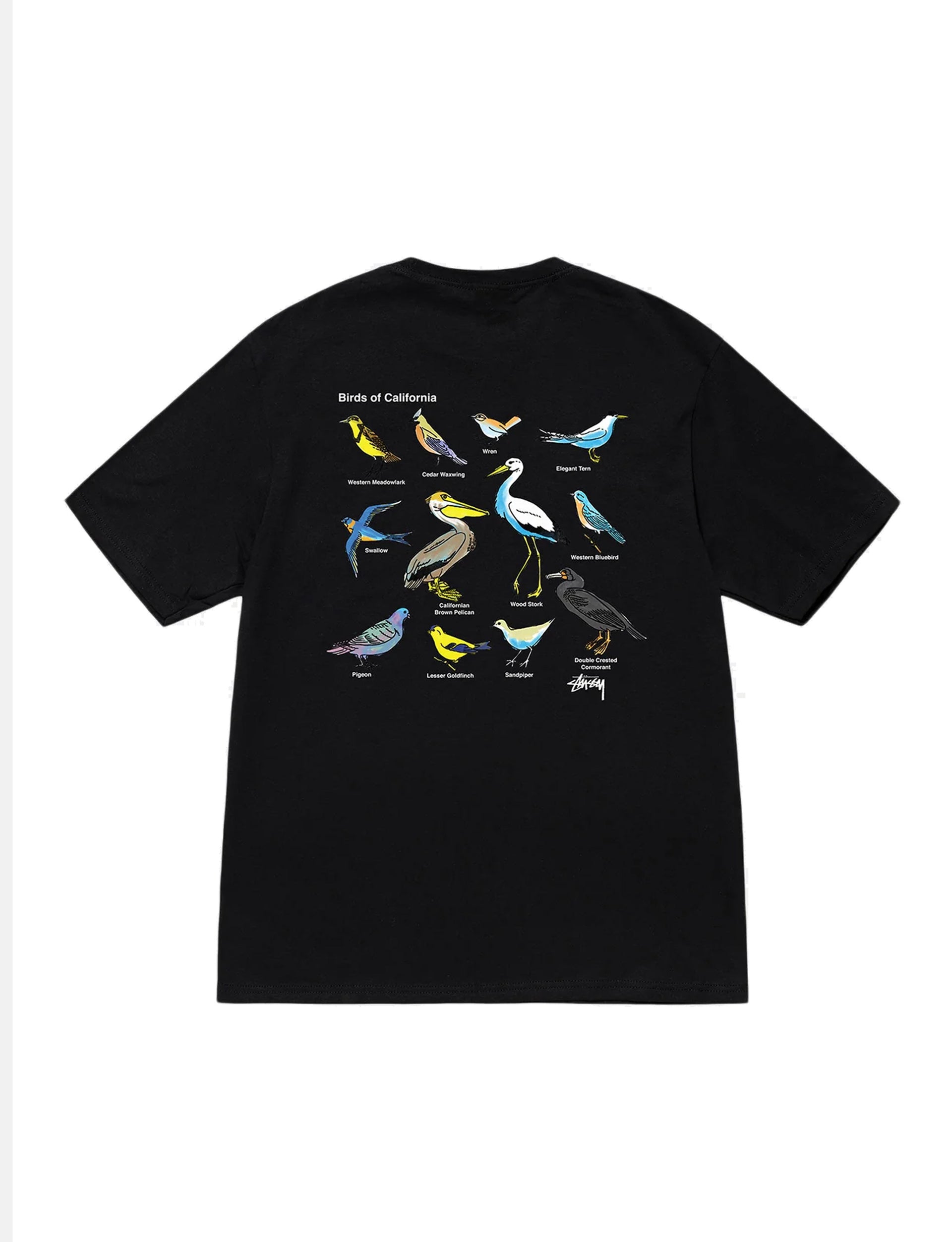 STÜSSY CALIFORNIA BIRDS TEE BLACK