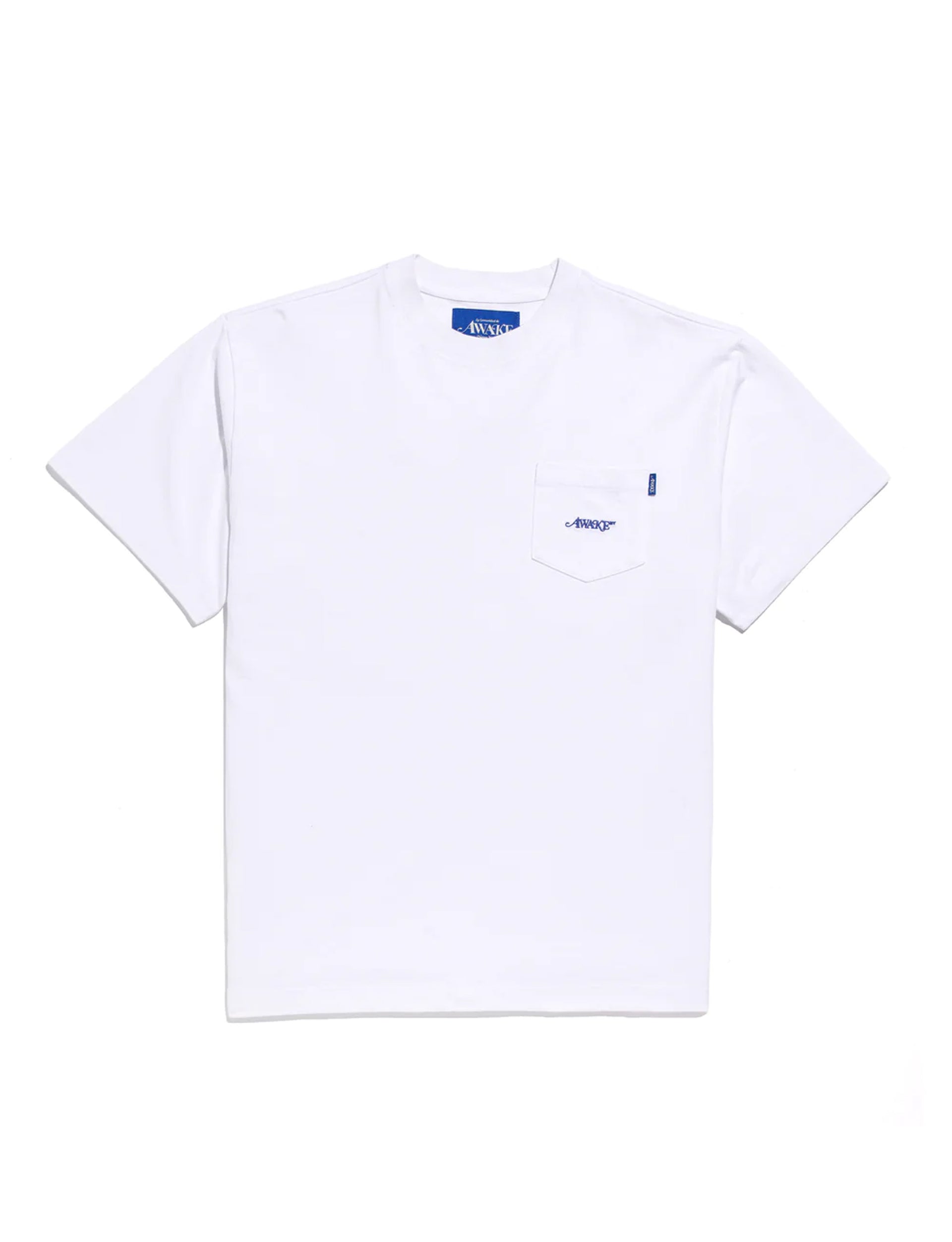 AWAKE NY CLASSIC EMBROIDERED LOGO POCKET TEE WHITE