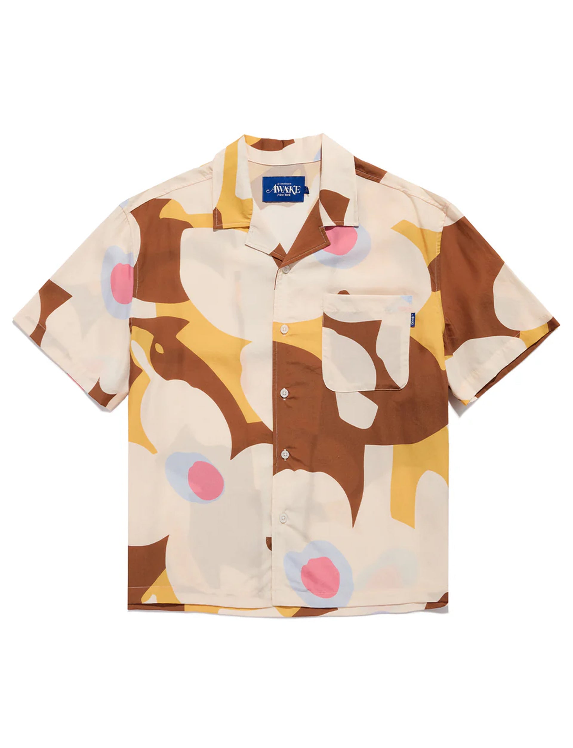 AWAKE NY FLORAL CAMP BROWN SHIRT