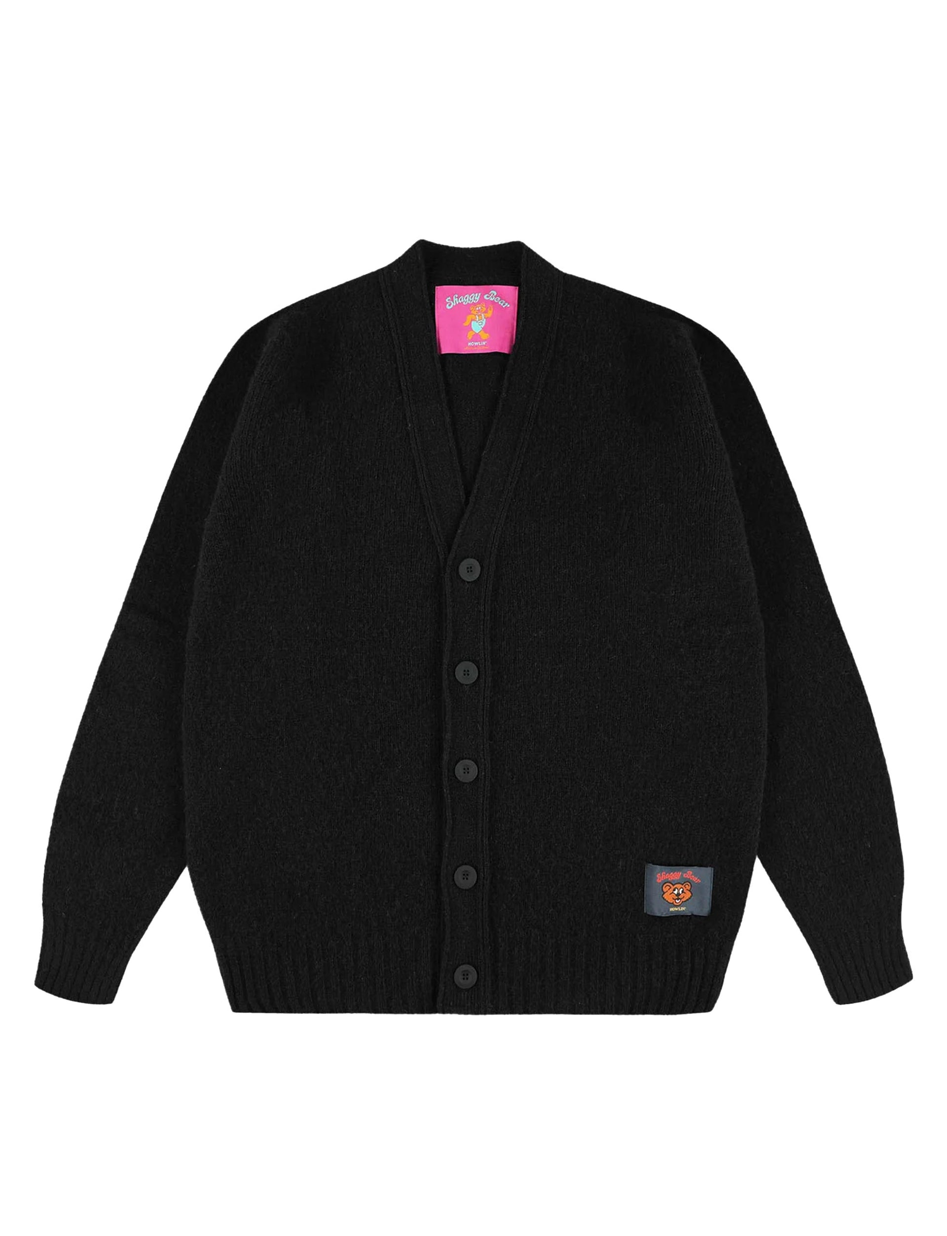 Howlin' Shaggy Bear Cardigan - Black