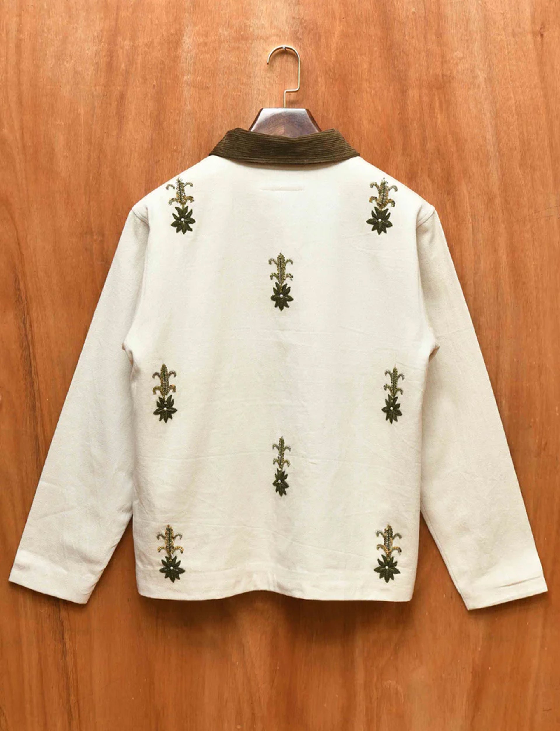 KARTIK RESEARCH CROPPED JACKET EMBROIDERED ECRU