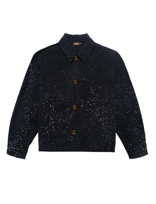 LATE CHECKOUT Black Splattered Work Jacket