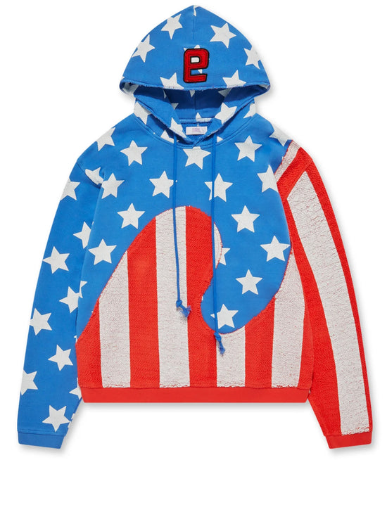 ERL UNISEX STARS AND STRIPES SWIRL HOODIE KNIT
