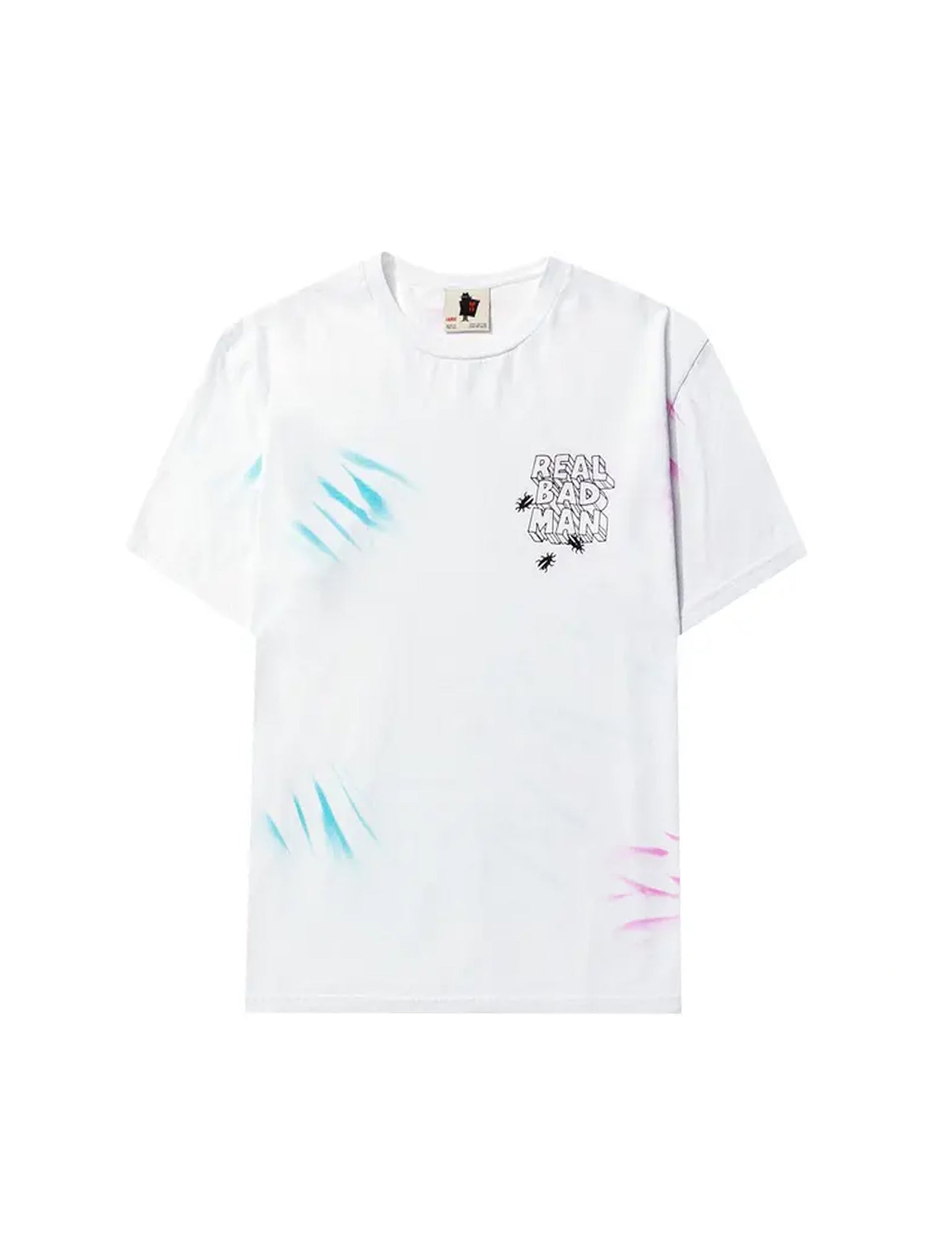 REAL BAD MAN ASSHOLE SS TIE DYE TEE WHITE