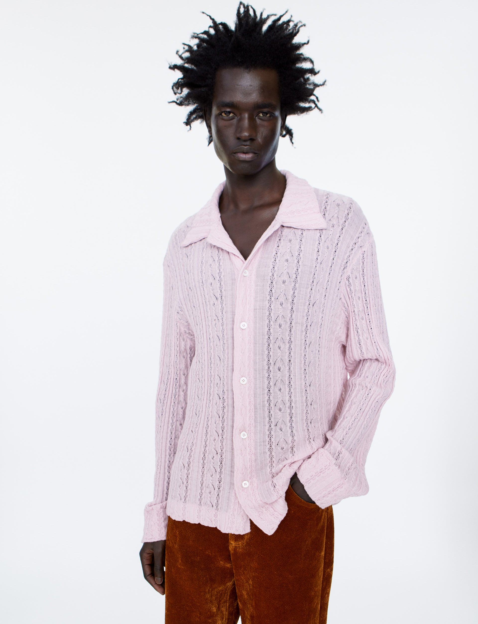 SÉFR RIKU SHIRT FINE LAVENDEL MERINO