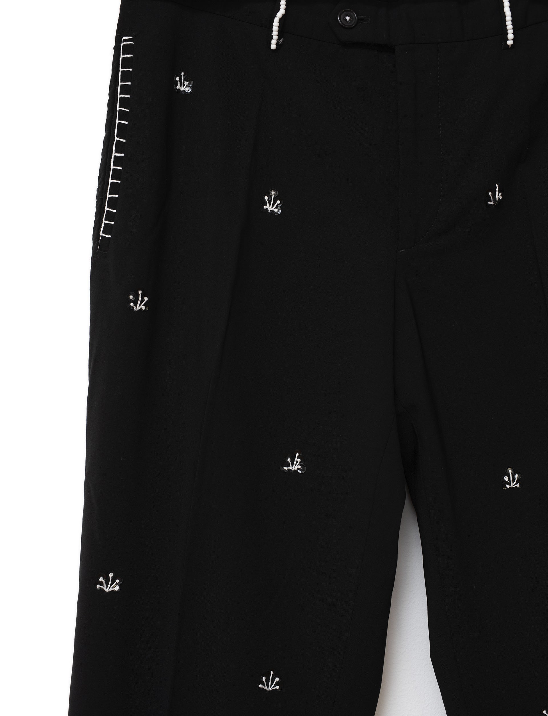 STUDIO PURAS BLACK EMBROIDERED PANTS