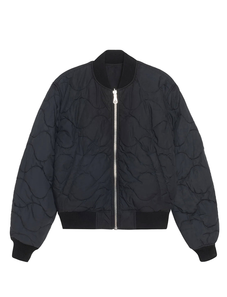 2STUSSYQuiltedBomberWaxedBLACK 2STUSSYQuiltedBomberWaxedBLACK