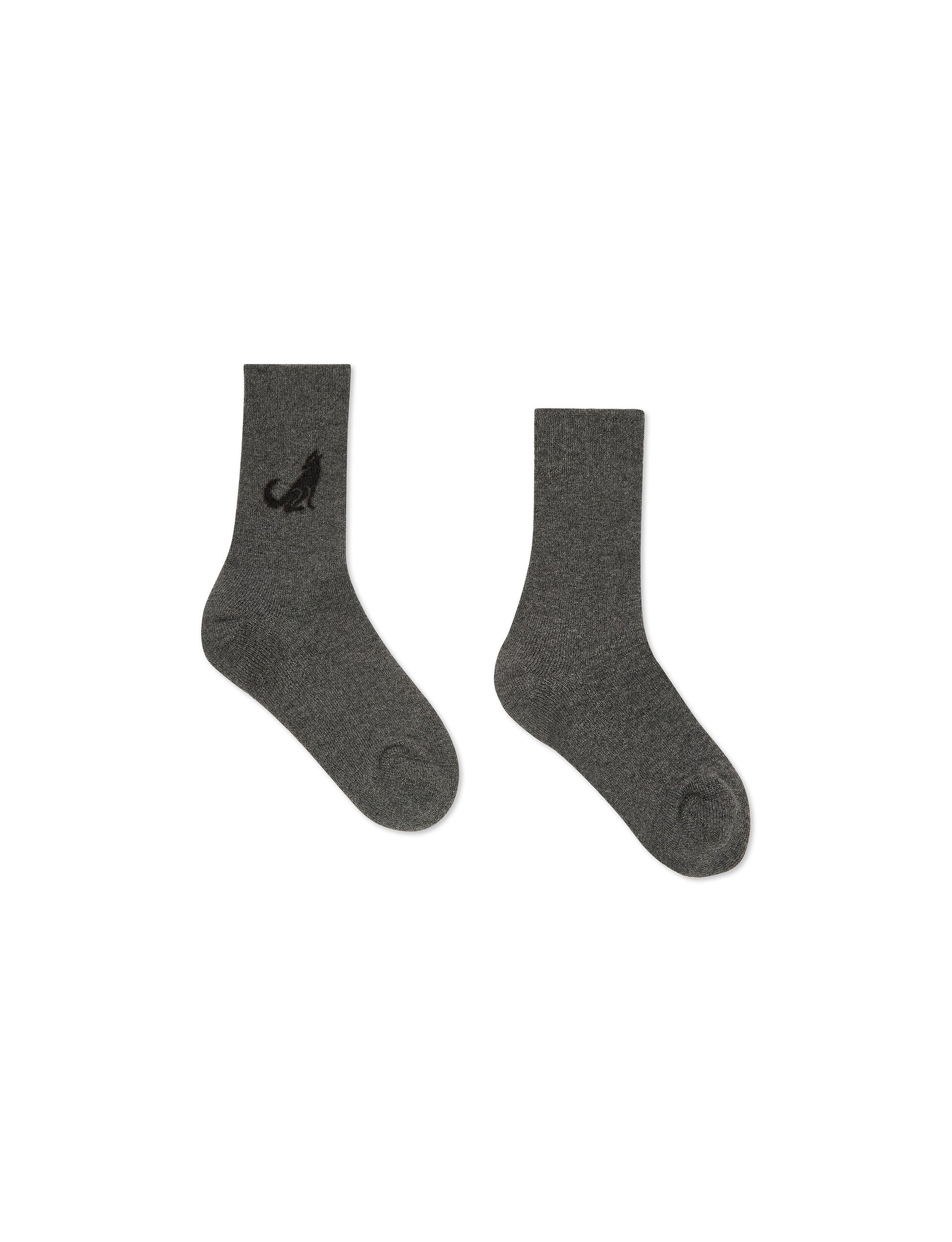 SKY HIGH FARM SHEEP EMBROIDERED SOCKS KNIT GREY