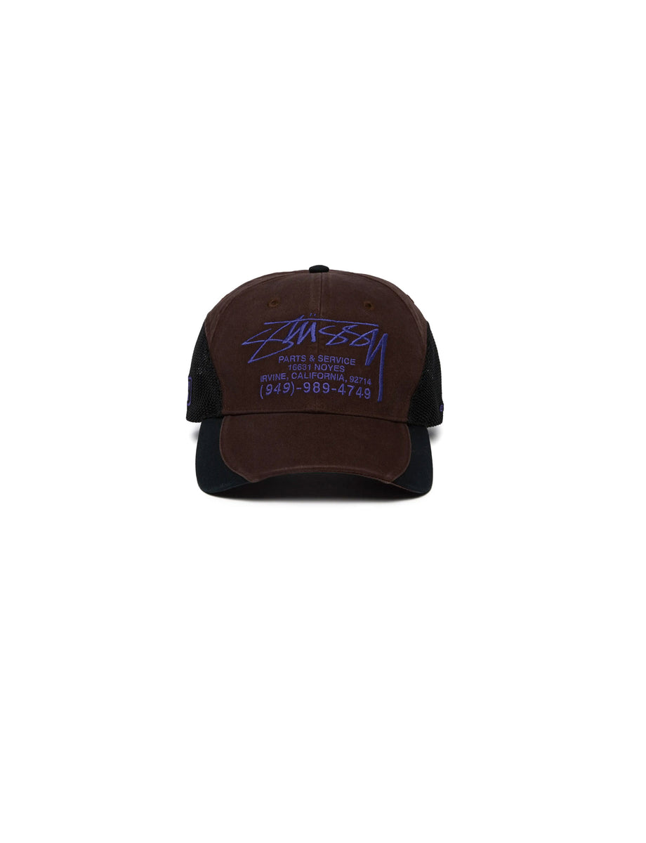 STÜSSY Lp Service Mesh Strapback Cap BROWN - minishopmadrid