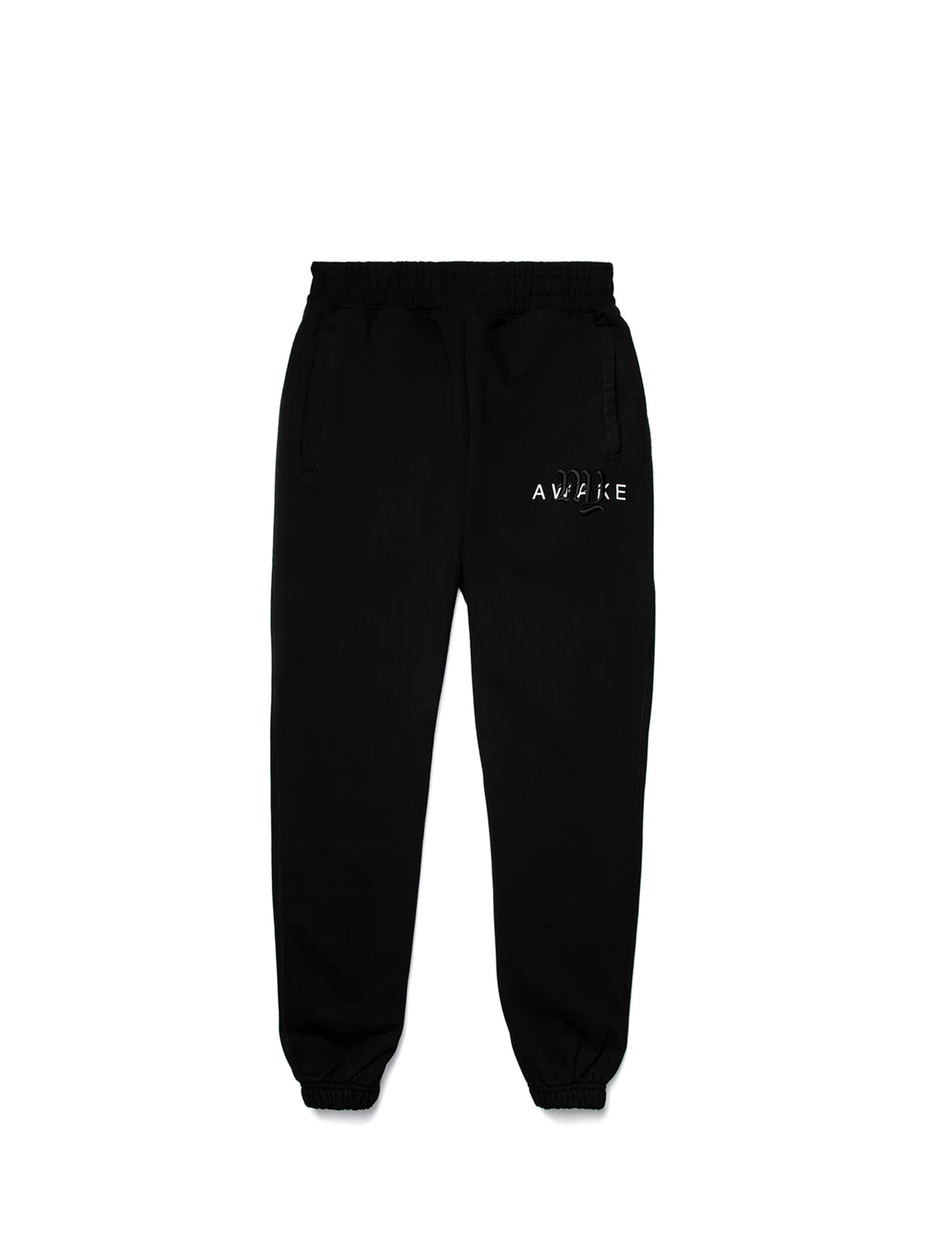 AWAKE NY EMBROIDERED COLLEGE LOGO SWEATPANTS (BLACK)