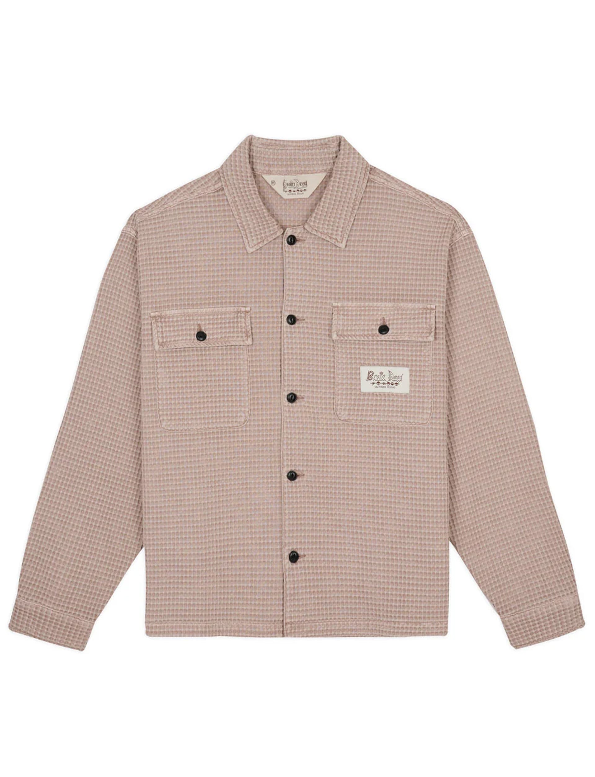 Brain Dead Waffle Button Front Shirt - Sand