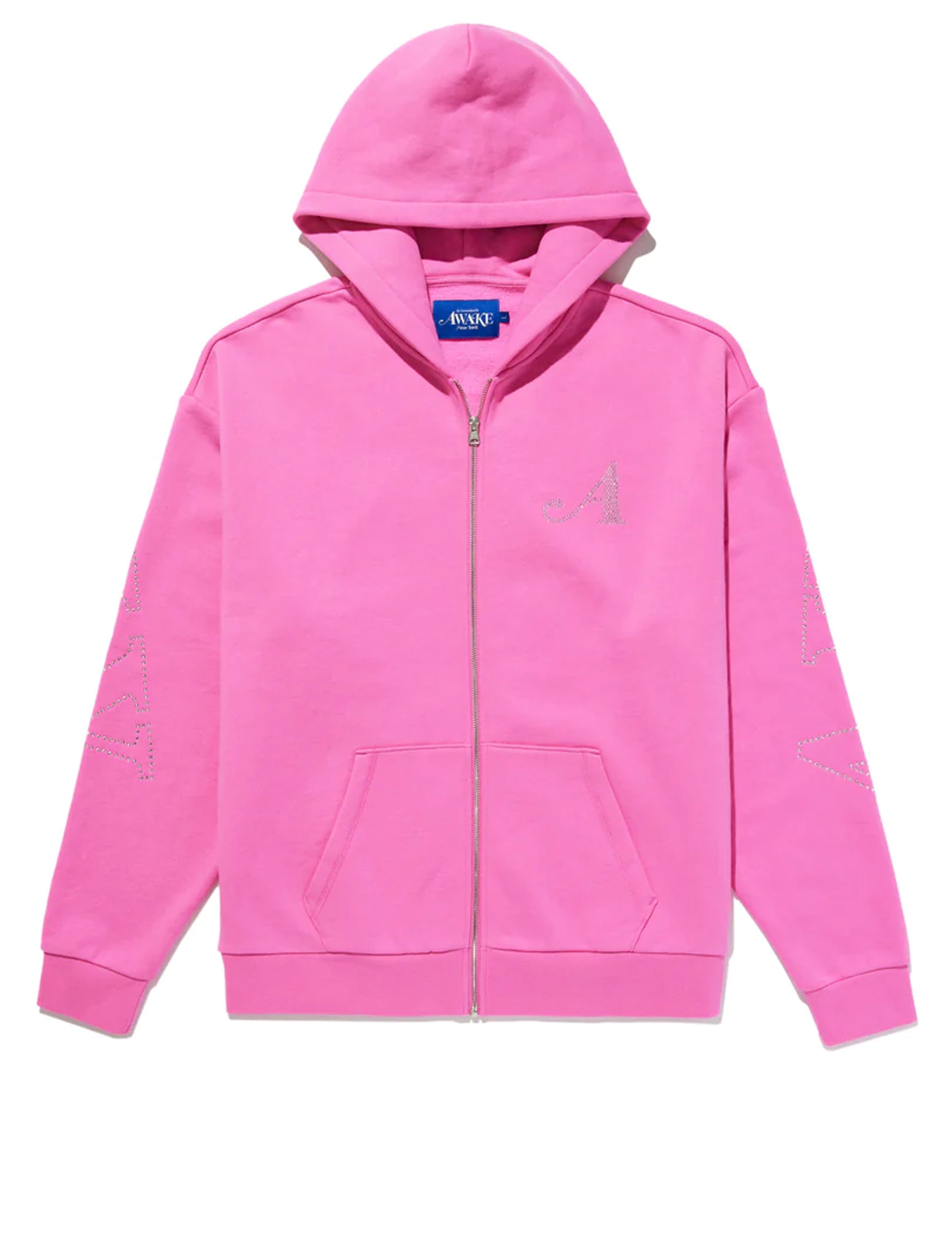 AWAKE NY RHINESTONE ZIP UP PINK