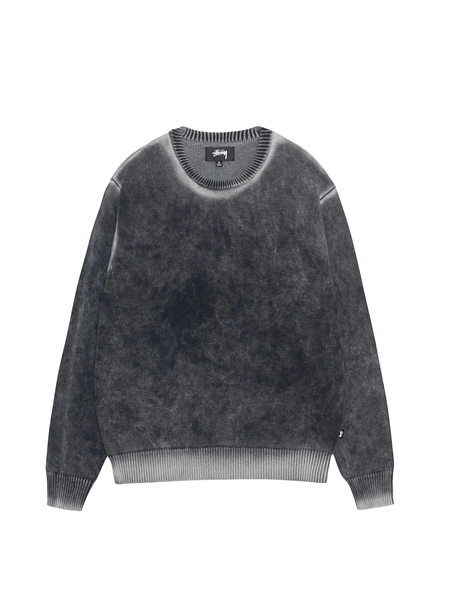 STÜSSY Faded Cotton Crew BLACK
