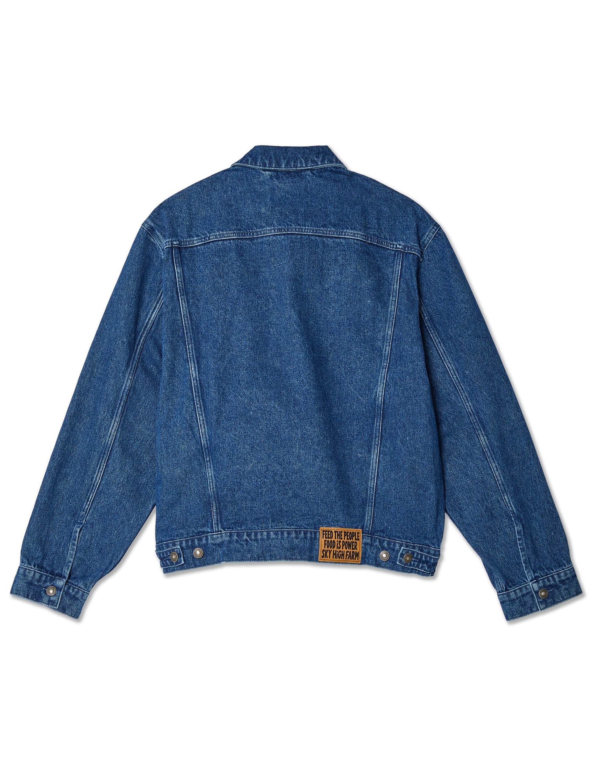 SKY HIGH FARM UNISEX PERENNIAL LOGO DENIM TRUCKER JACKET WOVEN DENIM