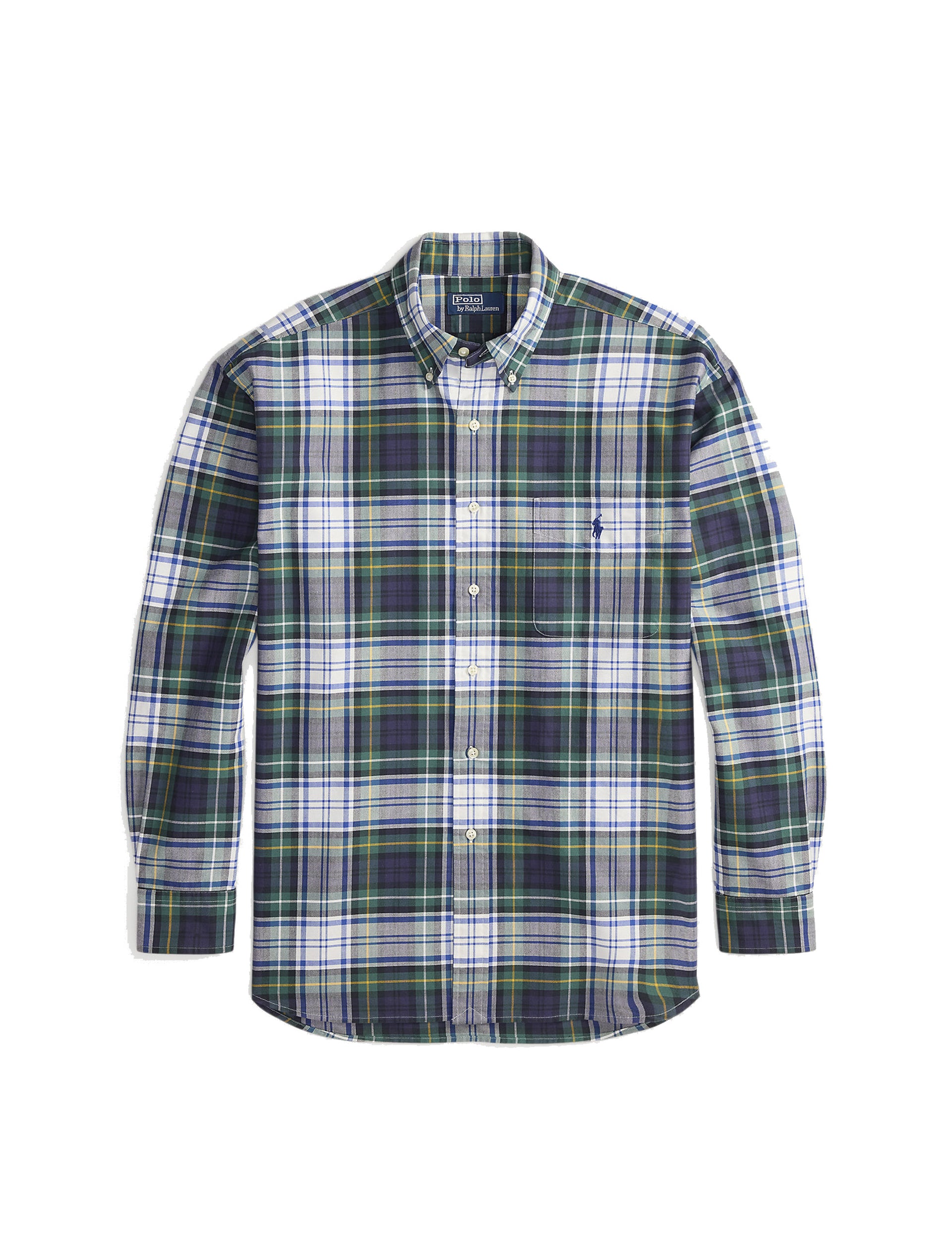 POLO RALPH LAUREN THE BIG OXFORD SHIRT WHITE/GREEN MULTI
