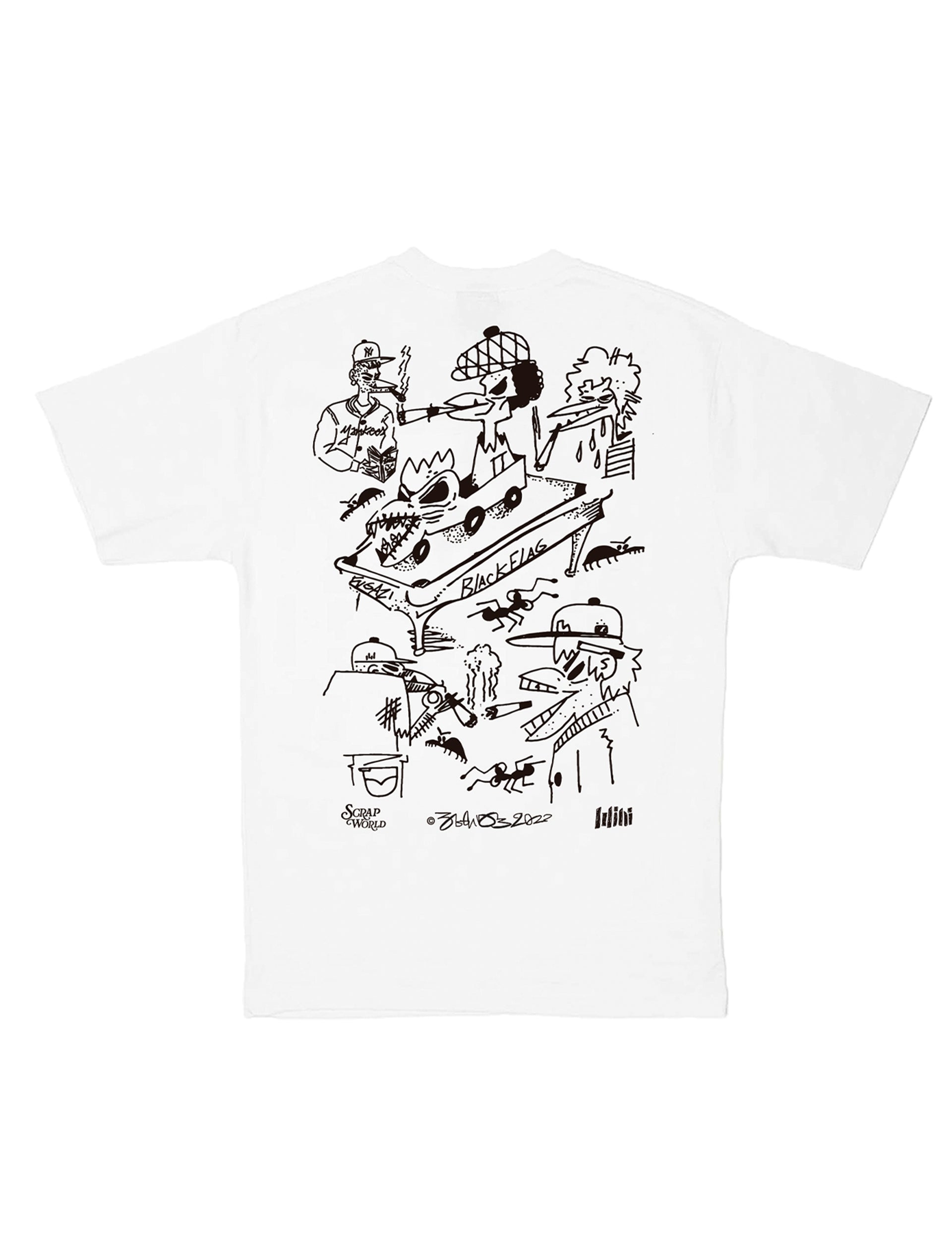 SCRAP WORLD ABDUL VAS x MINISHOP MADRID x SCRAPWORLD TEE WHITE
