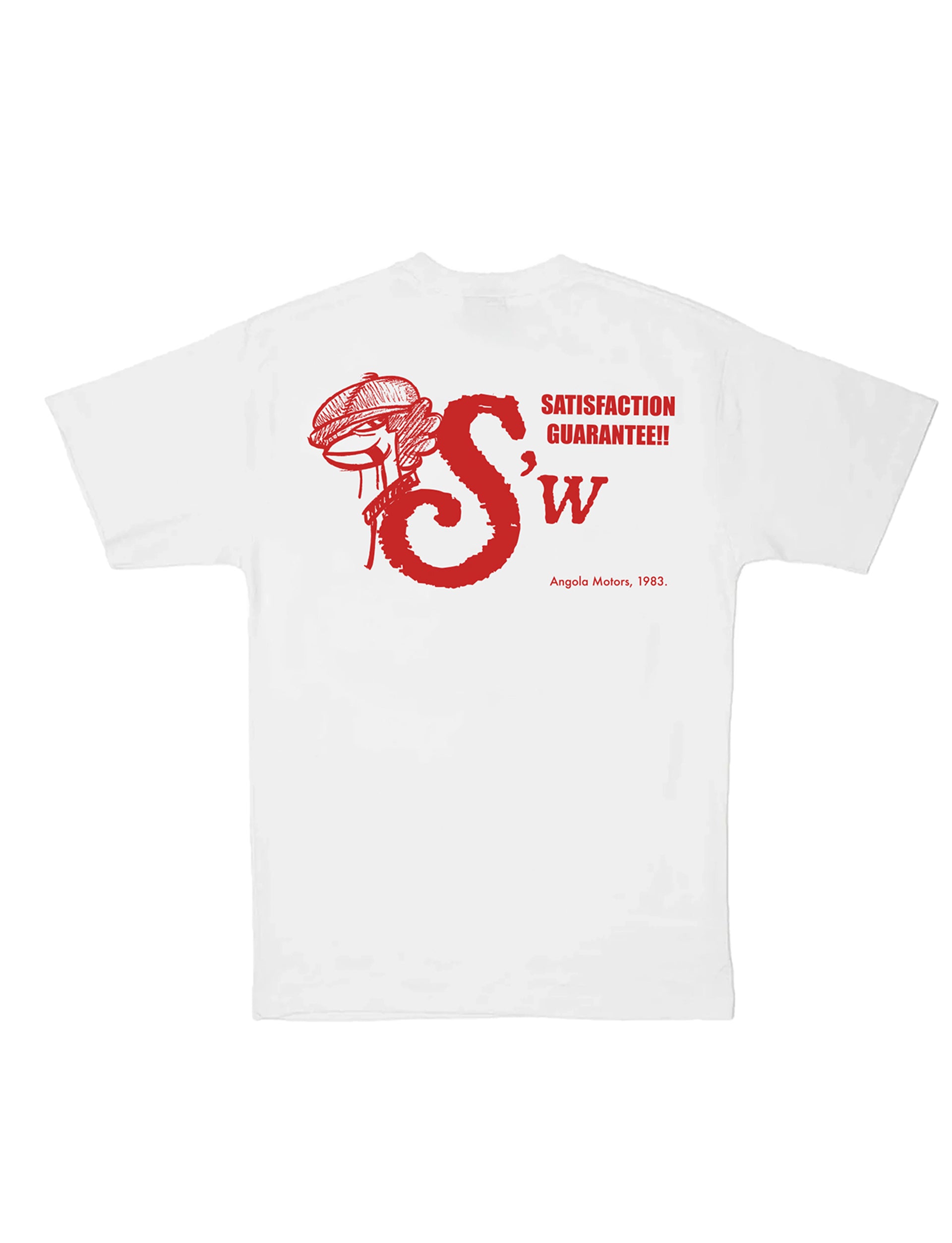 SCRAP WORLD SATISFACTION GUARANTEE TEE WHITE