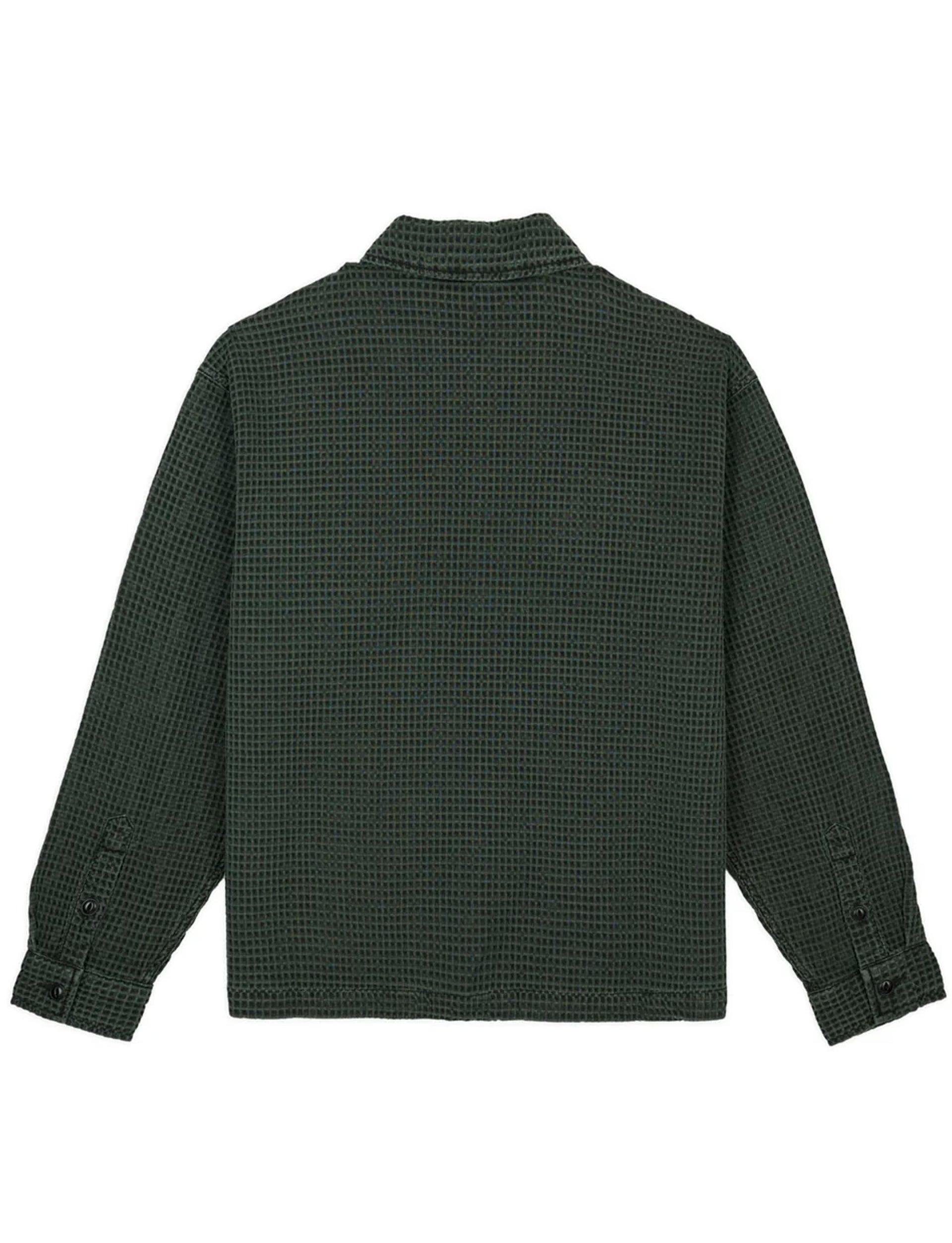 Brain Dead Waffle Button Front Shirt - Dark Green