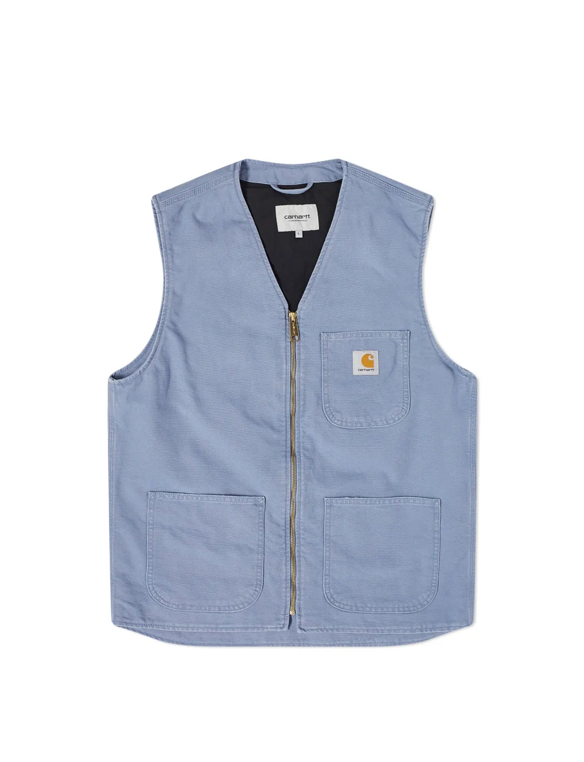 CARHARTT WIP Arbor Vest 'Dearborn' Canvas Bay Blue aged canvas