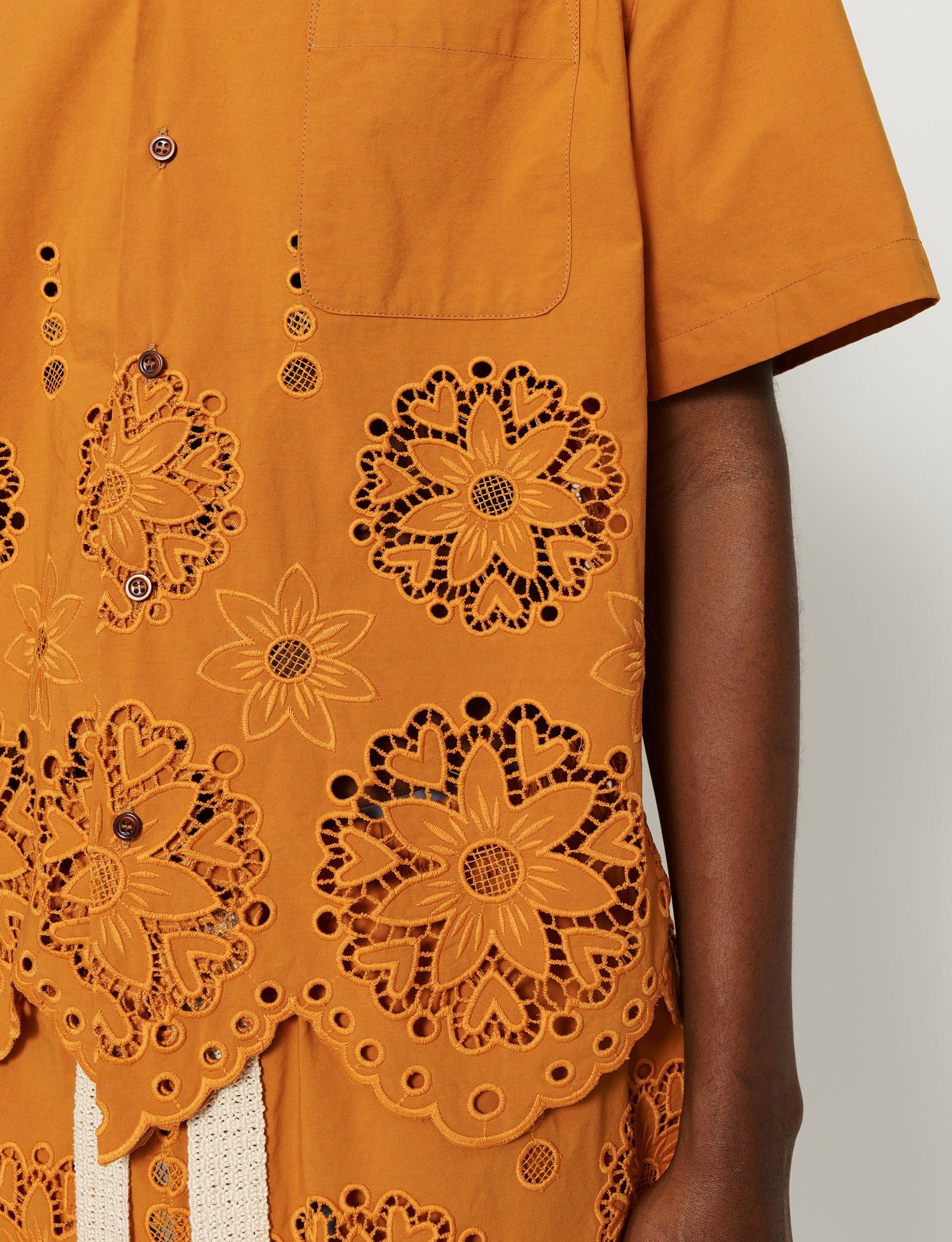CMMN SWDN TURE EMBROIDERY SHIRT ORANGE