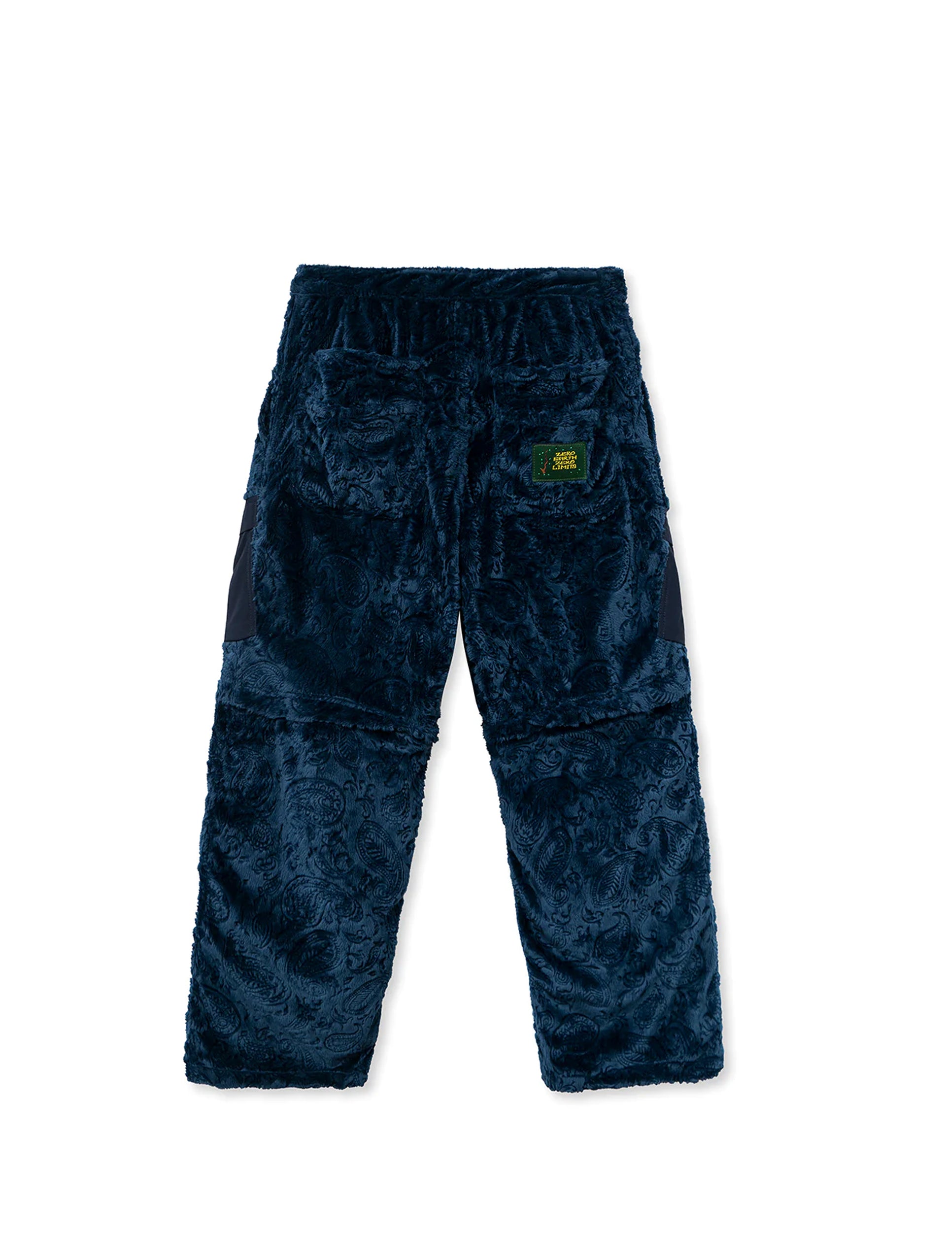 BRAIN DEAD DEBOSSED PAISLEY FUR CONVERTIBLE ZIP OFF PANT - NAVY