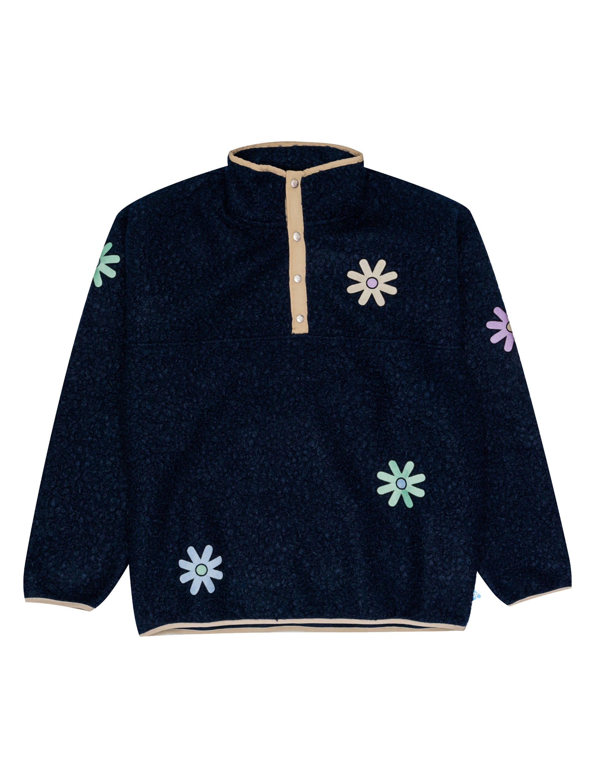 RECEPTION CLOTHING POP OVER FLOWERS PES SHERPA FLEECE NAVY