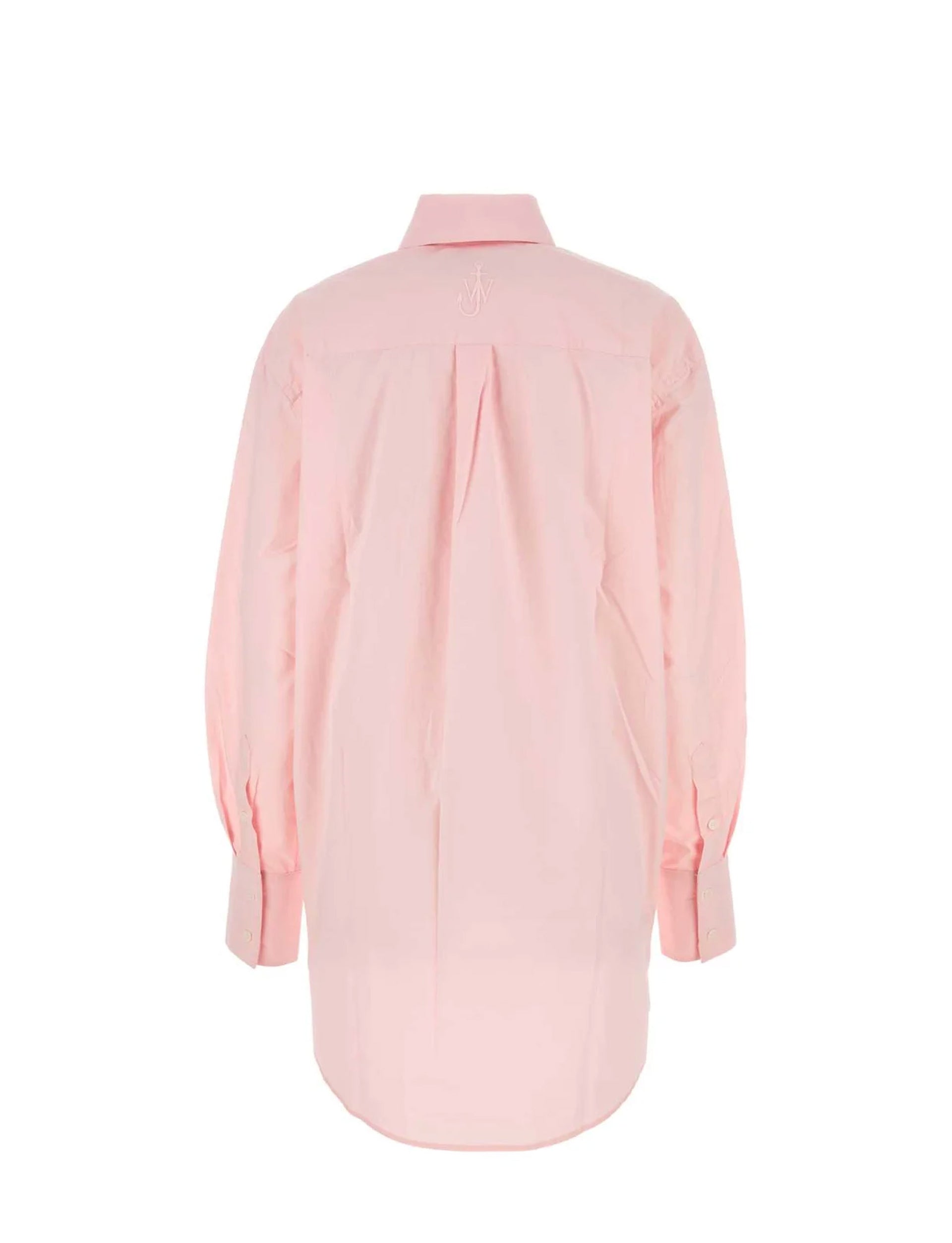 JW ANDERSON ENAMEL BUTTON OVERSIZED SHIRT PINK