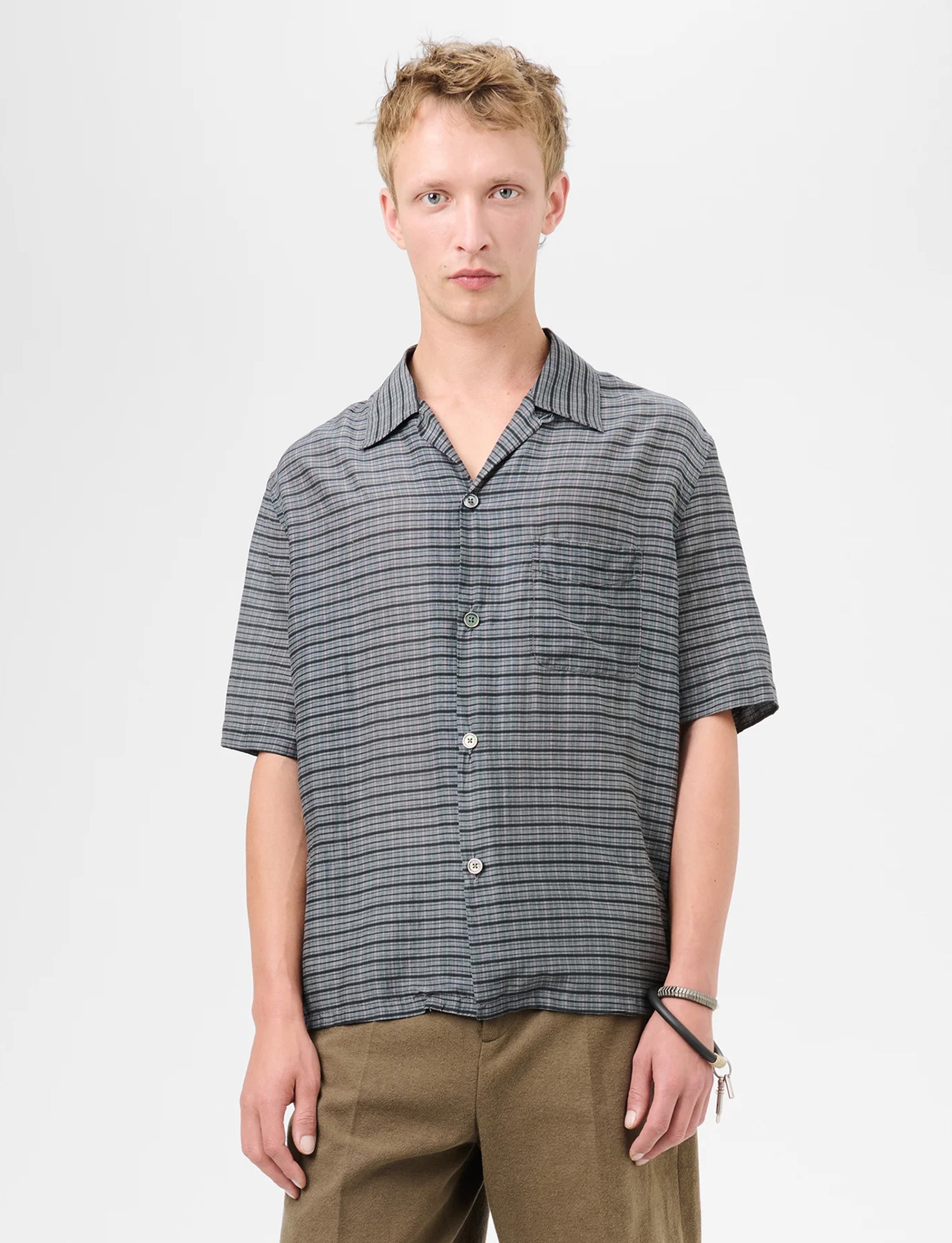 OUR LEGACY HEUSEN SHIRT SHORTSLEEVE Picnic Check Cotton Sik