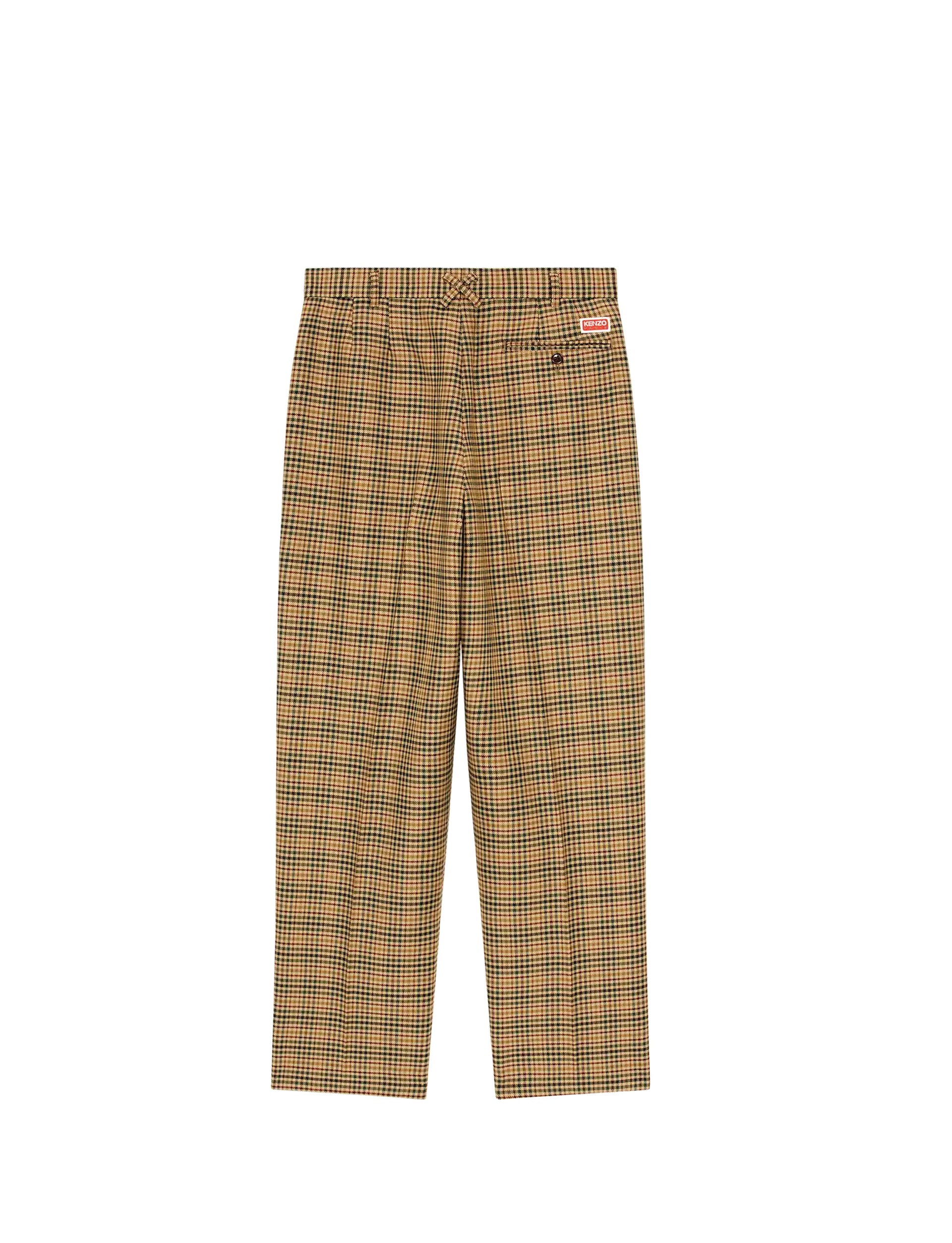 KENZO CHECKED PLEATED TAILORED PANT