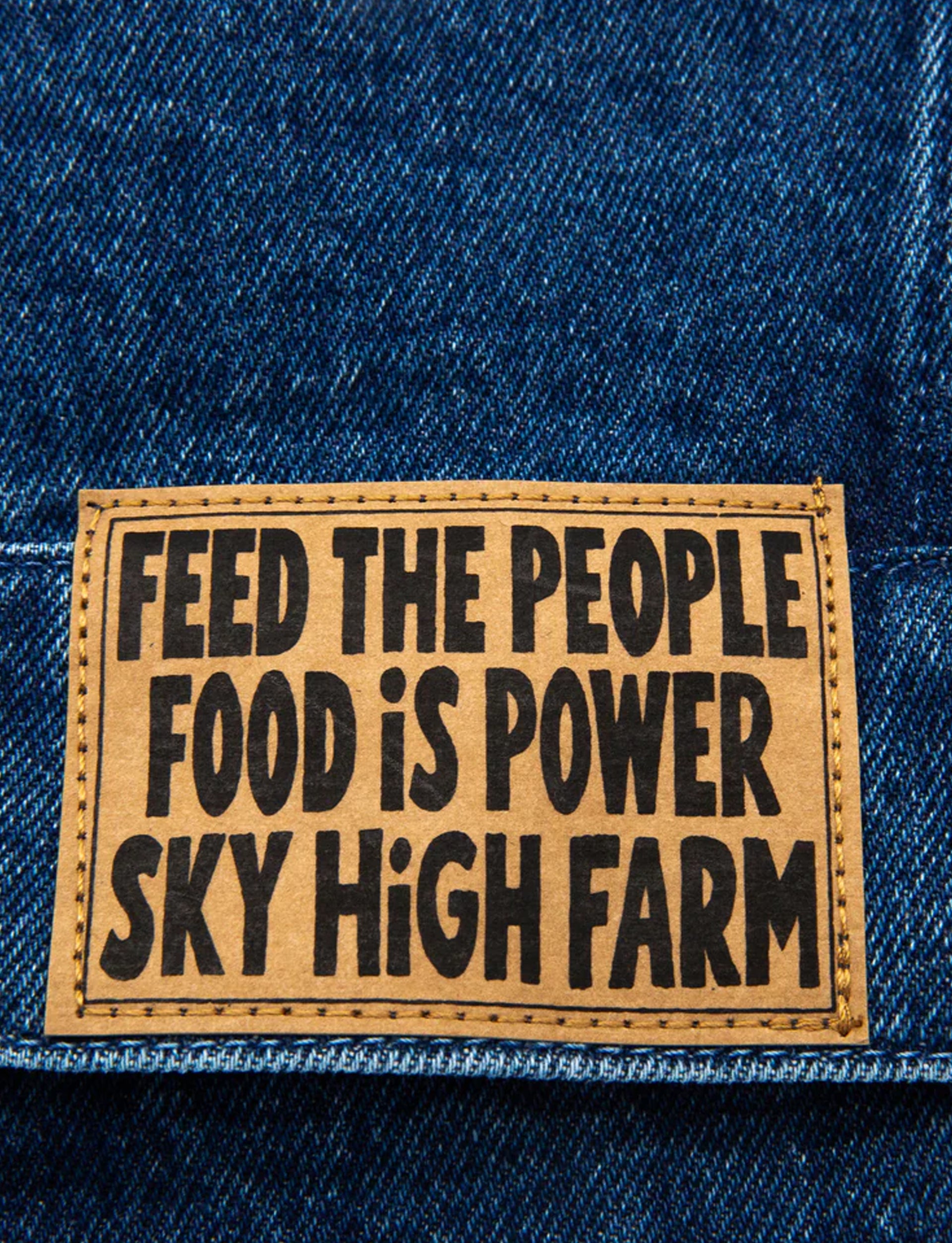 SKY HIGH FARM UNISEX PERENNIAL LOGO DENIM TRUCKER JACKET WOVEN DENIM