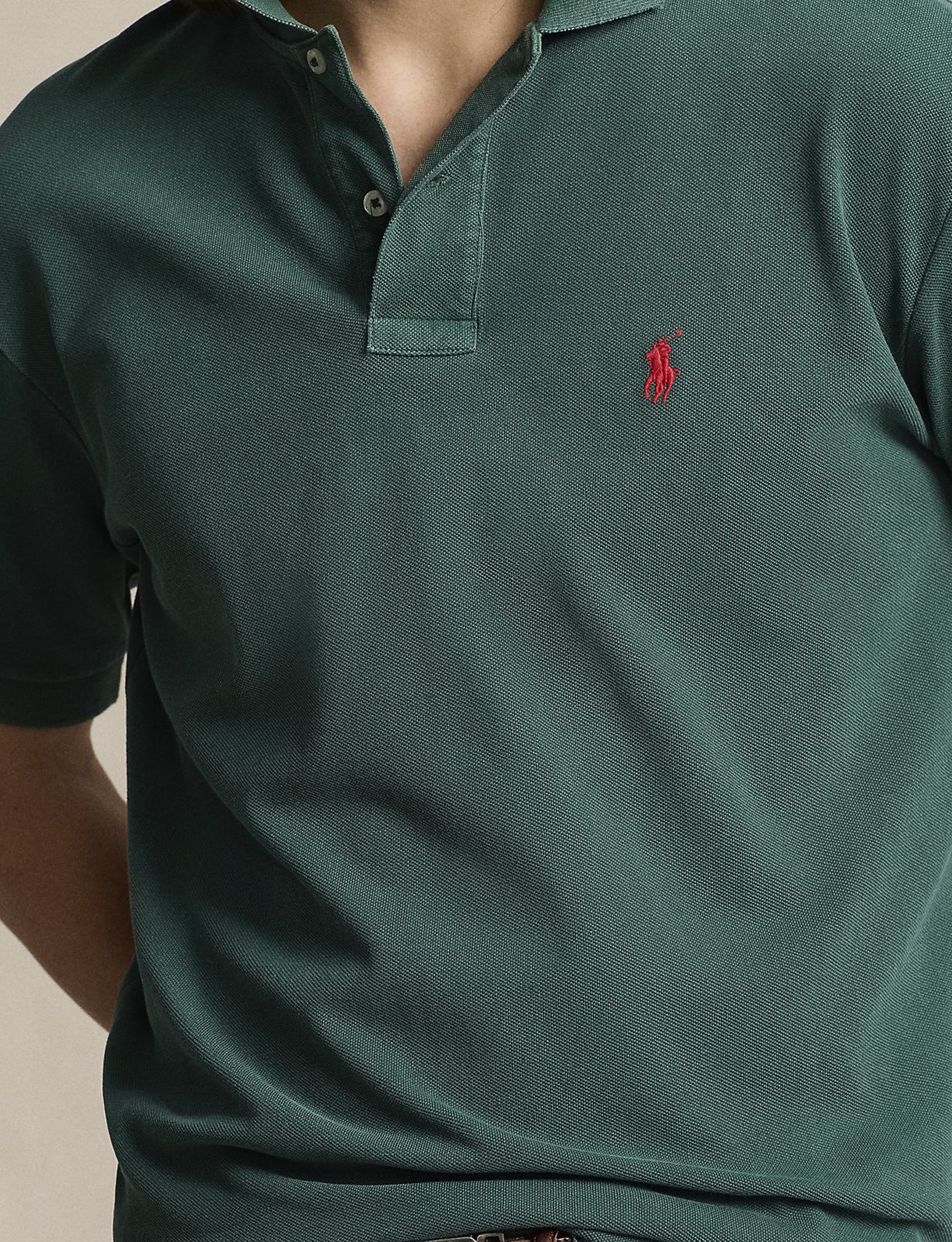 POLO RALPH LAUREN ORIGINAL FIT MESH POLO SHIRT MOSS AGATE