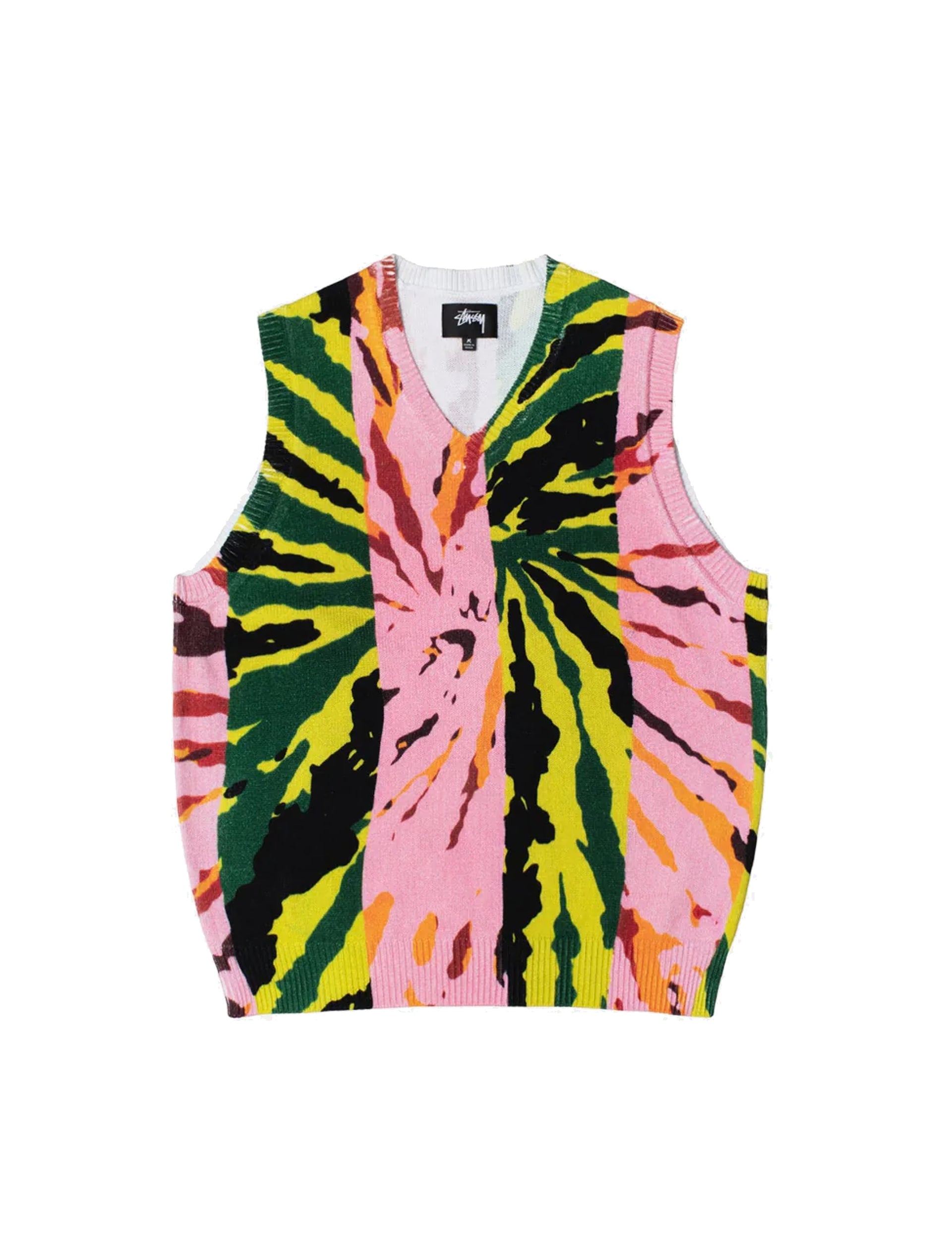 STÜSSY PRINTED SWEATER VEST PINK