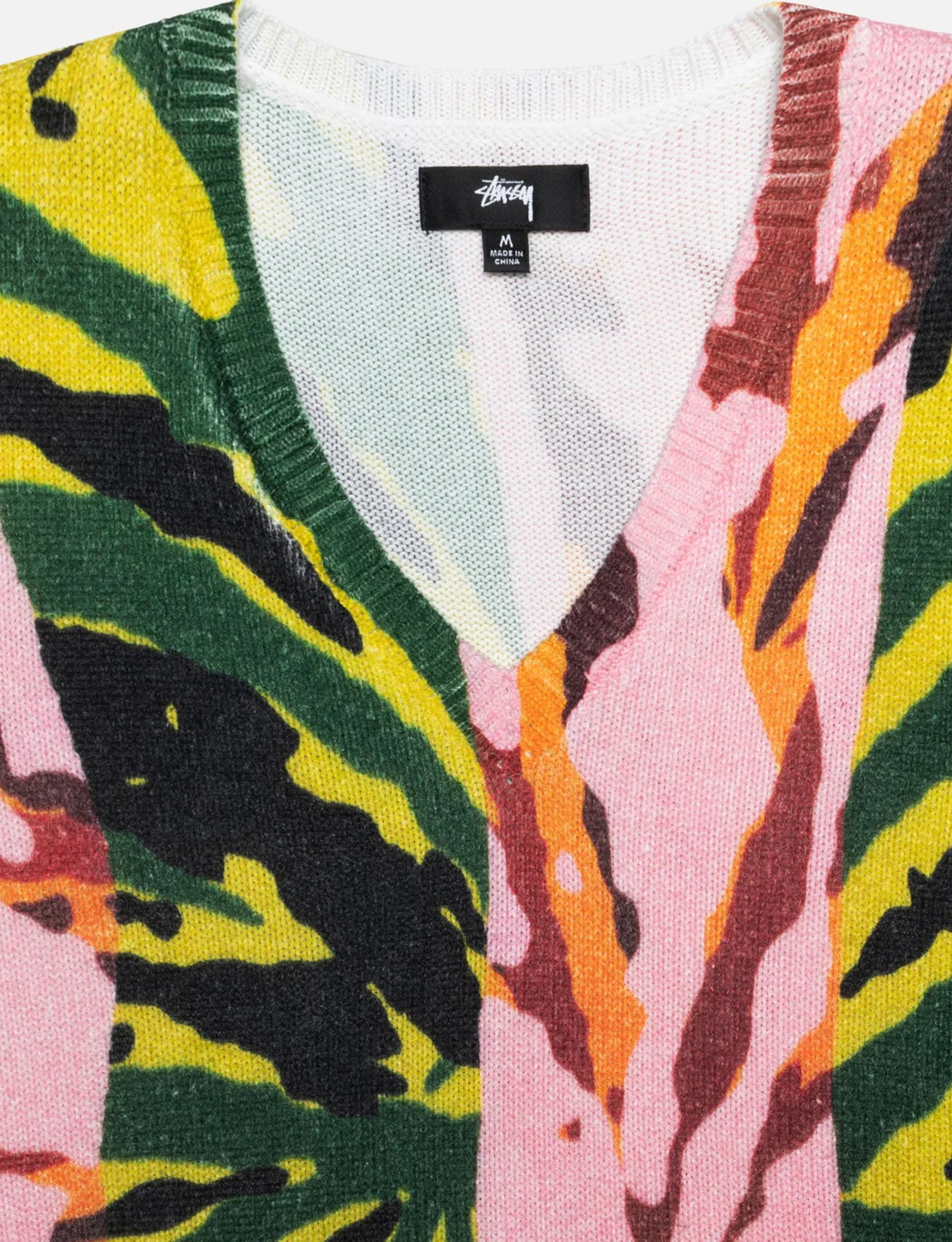 STÜSSY PRINTED SWEATER VEST PINK