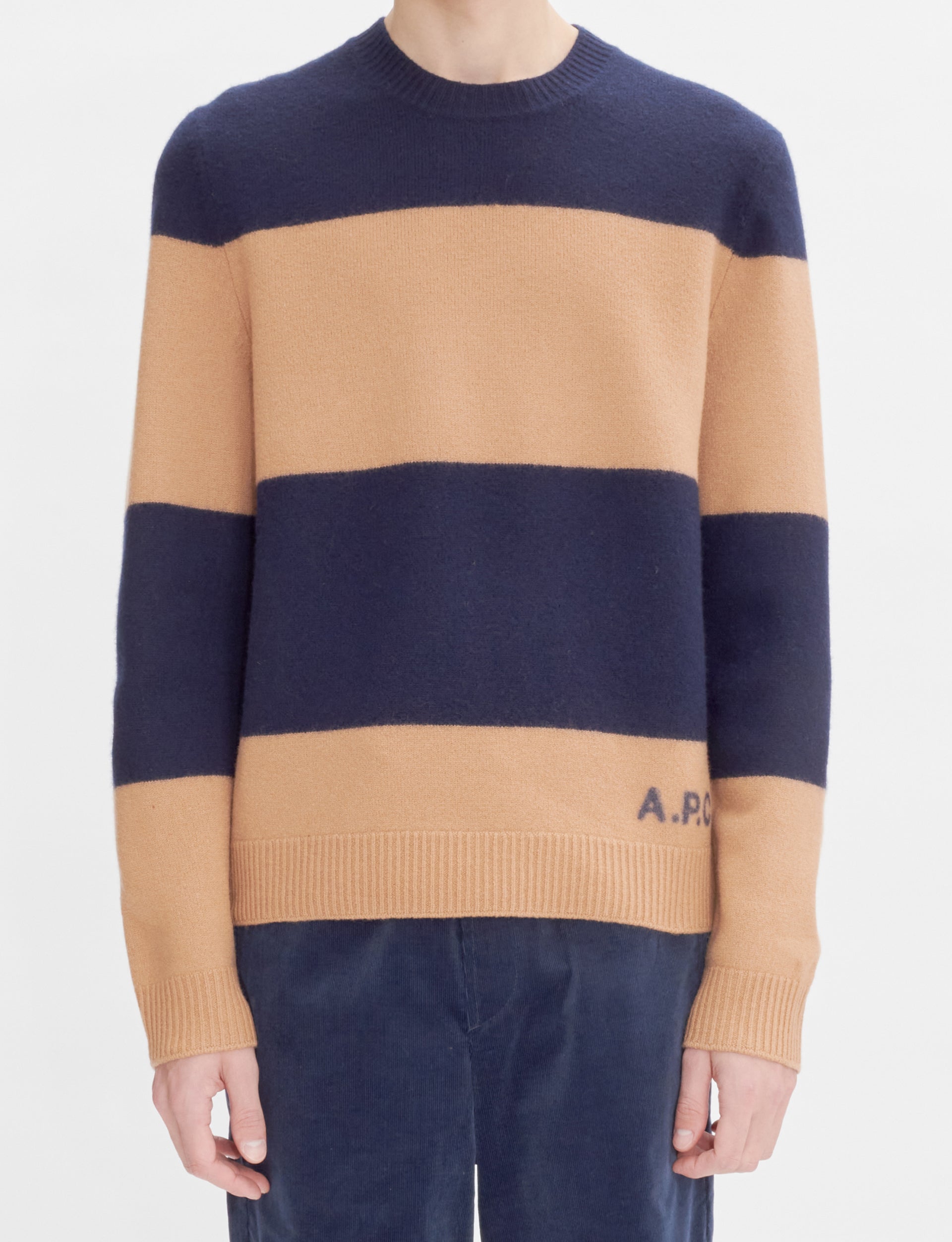 A.P.C. PULL EDWARDO DARK NAVY ECRU