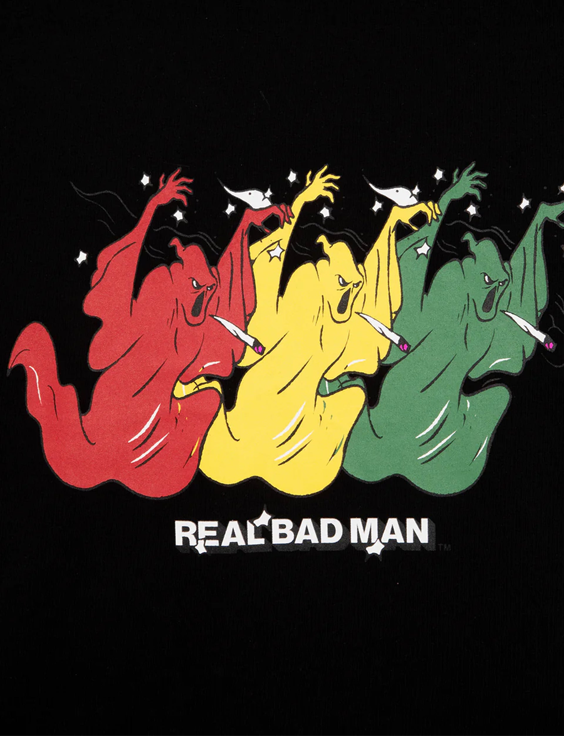 REAL BAD MAN SMOKIN' GHOST SS TEE (ORGANIC) BLACK