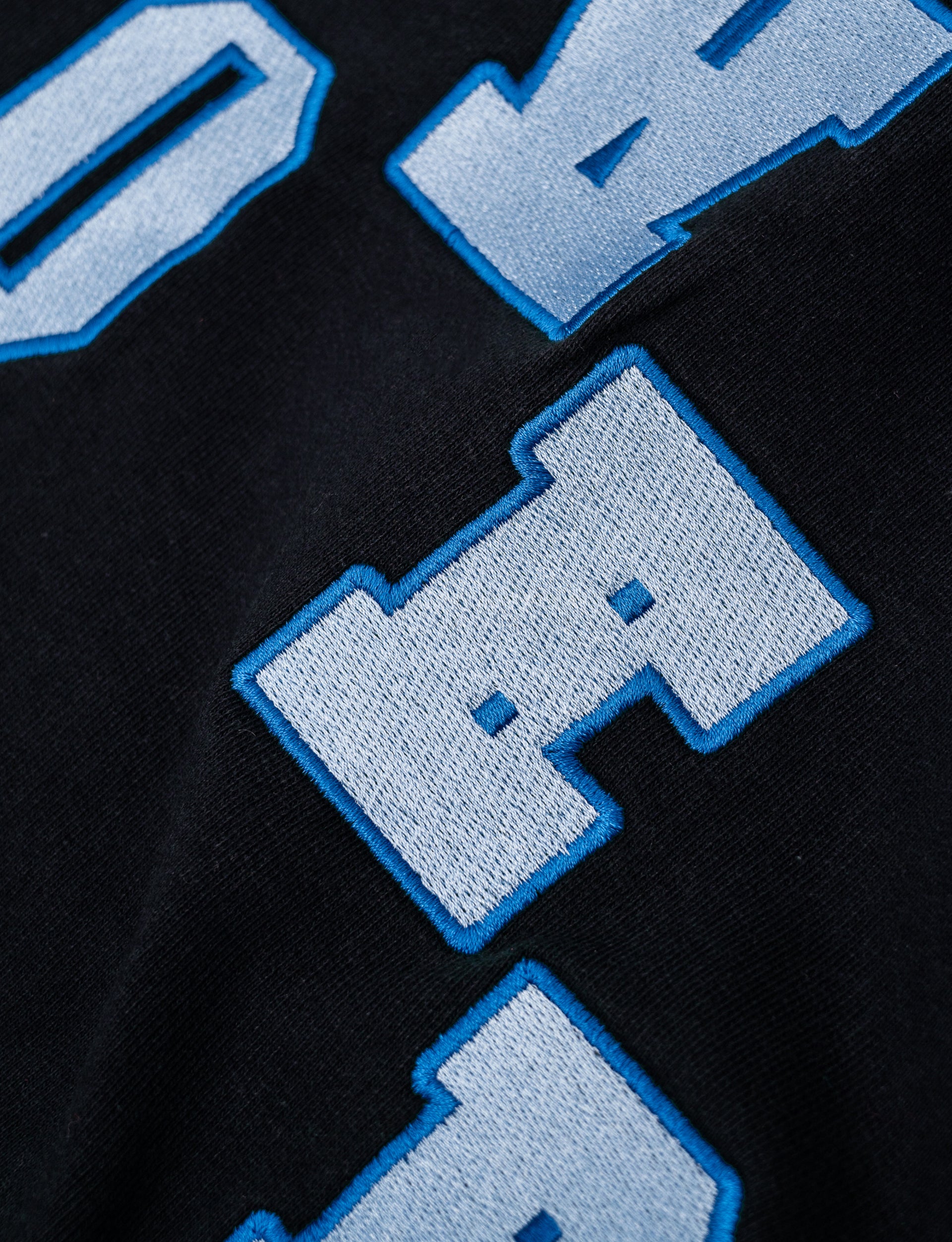 RECEPTION CLOTHING HOODED SWEAT FLOWERS COTTON FLEECE NAVY