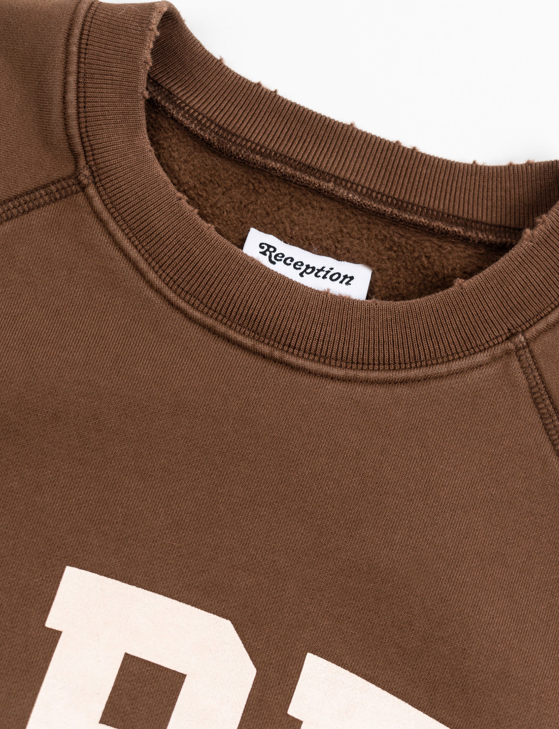 RECEPTION CLOTHING RAGLAN SWEAT RARE G.DYED CHOCO BROWN