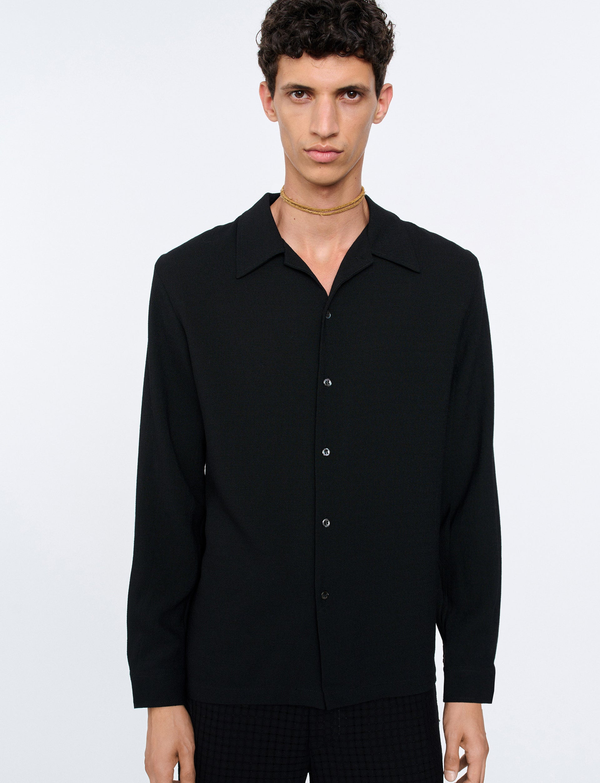 SÉFR RAMPOUA SHIRT BLACK CREPE